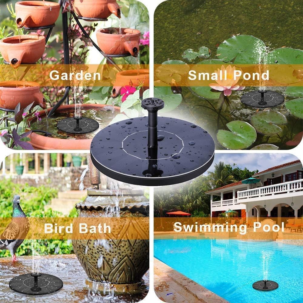Solar Fountain Water Pump for Bird Bath, New Upgraded Mini Solar Powered Fountain Pump 1.5W Free Standing Solar Panel Kit Water Fountain for Garden, Pond, Pool, and Outdoor ๐ All In One Marketplace Canada