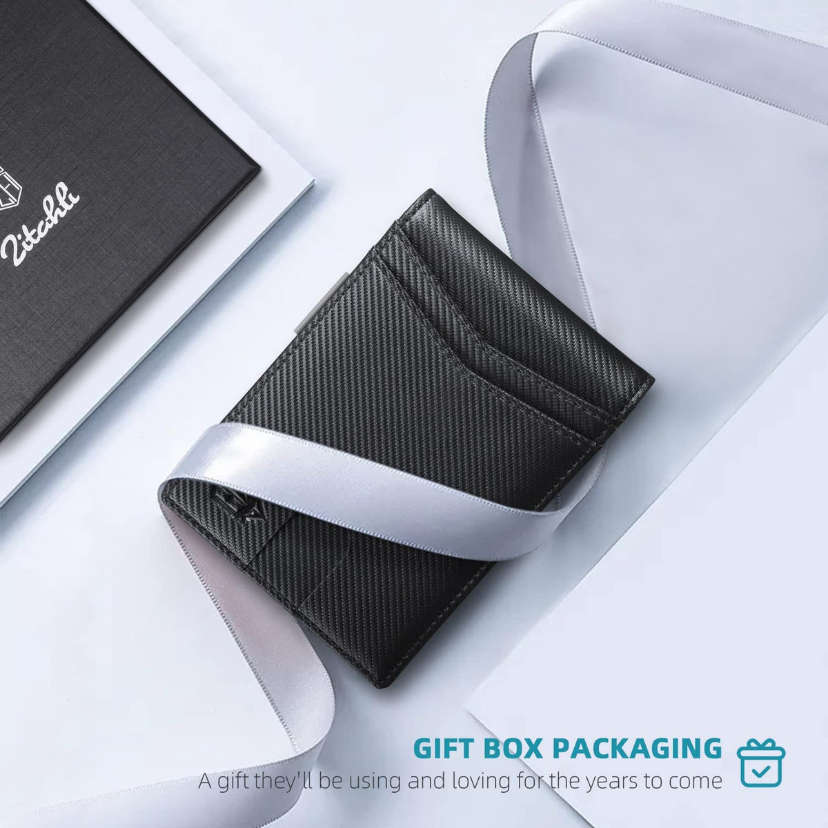 Zitahli Slim RFID Wallets for Men, Money Clip Bifold Leather Wallet Minimalist Mens Wallet with ID Window and 12 Card Slots Gift Box ๐ All In One Marketplace Canada