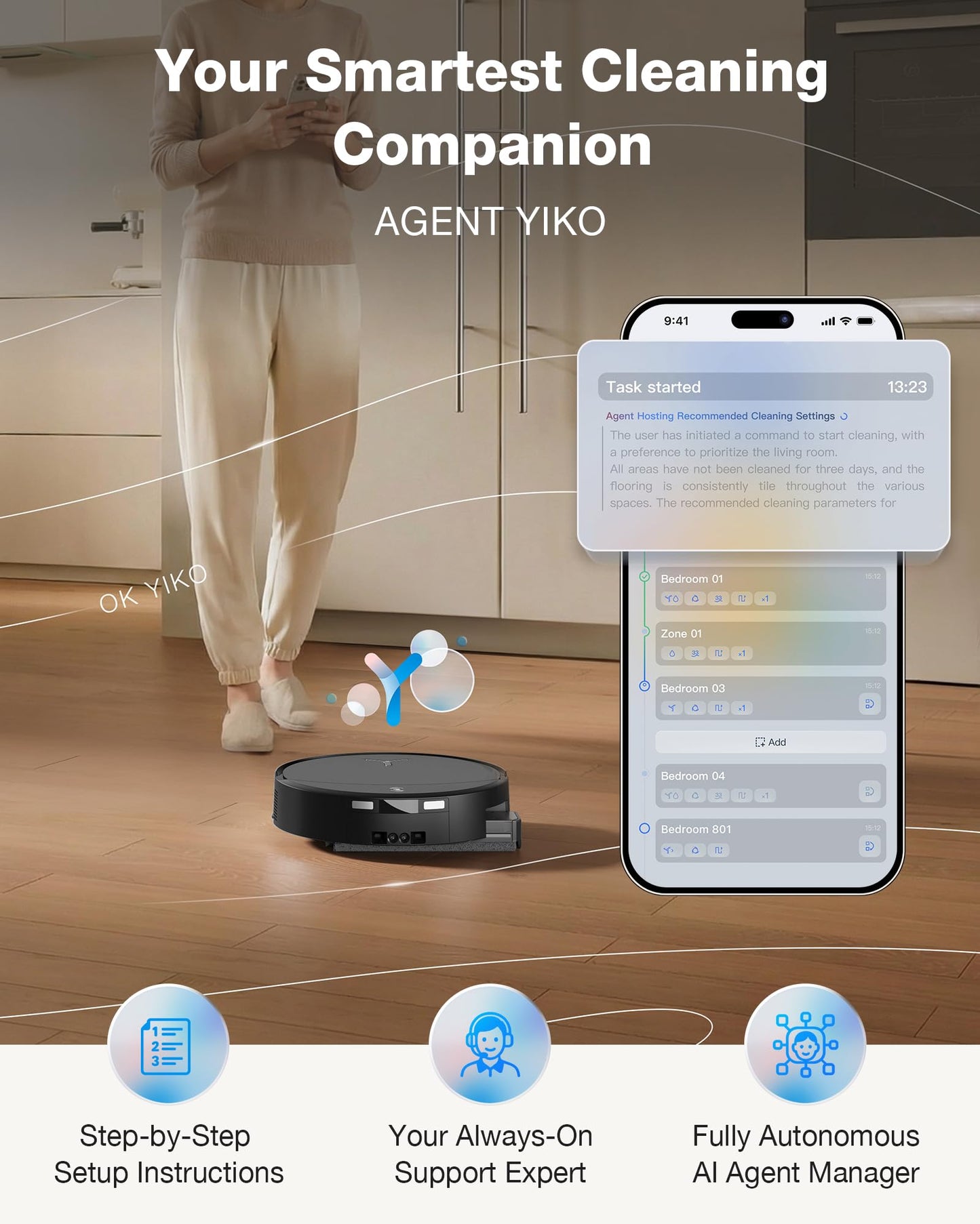 ECOVACS DEEBOT T90 PRO OMNI Robot Vacuum and Mop, 30,000Pa Suction, Instant Self-Cleaning OZMO Roller Mop, TruEdge Deep Edge Cleaning, ZeroTangle, Hot Water Wash & 145°F Air Dry, AI Obstacle Avoidance 🍁 All In One Marketplace Canada