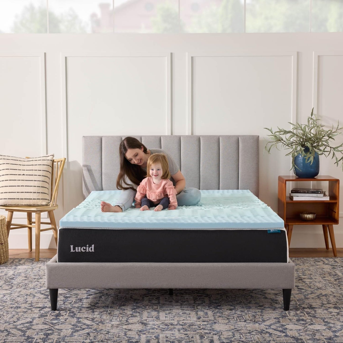 LUCID 2 Inch Gel Memory Foam Plush - Cooling Targeted Convoluted Comfort Zones Mattress Topper - Full ๐ All In One Marketplace Canada