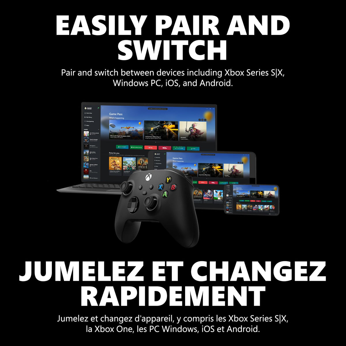 XBOX Core Wireless Gaming Controller โ Carbon Black for Series X|S, One, Windows PC, Android, and iOS ๐ All In One Marketplace Canada