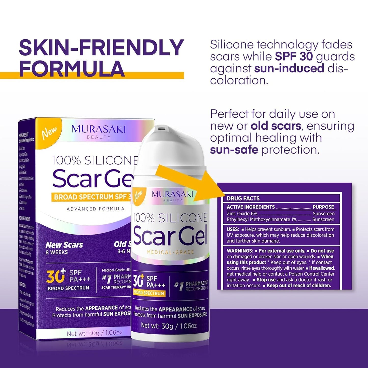 Silicone Scar Gel Scar Cream - SPF 30 Advanced Scar Gel for Old and New Scars ๐ All In One Marketplace Canada