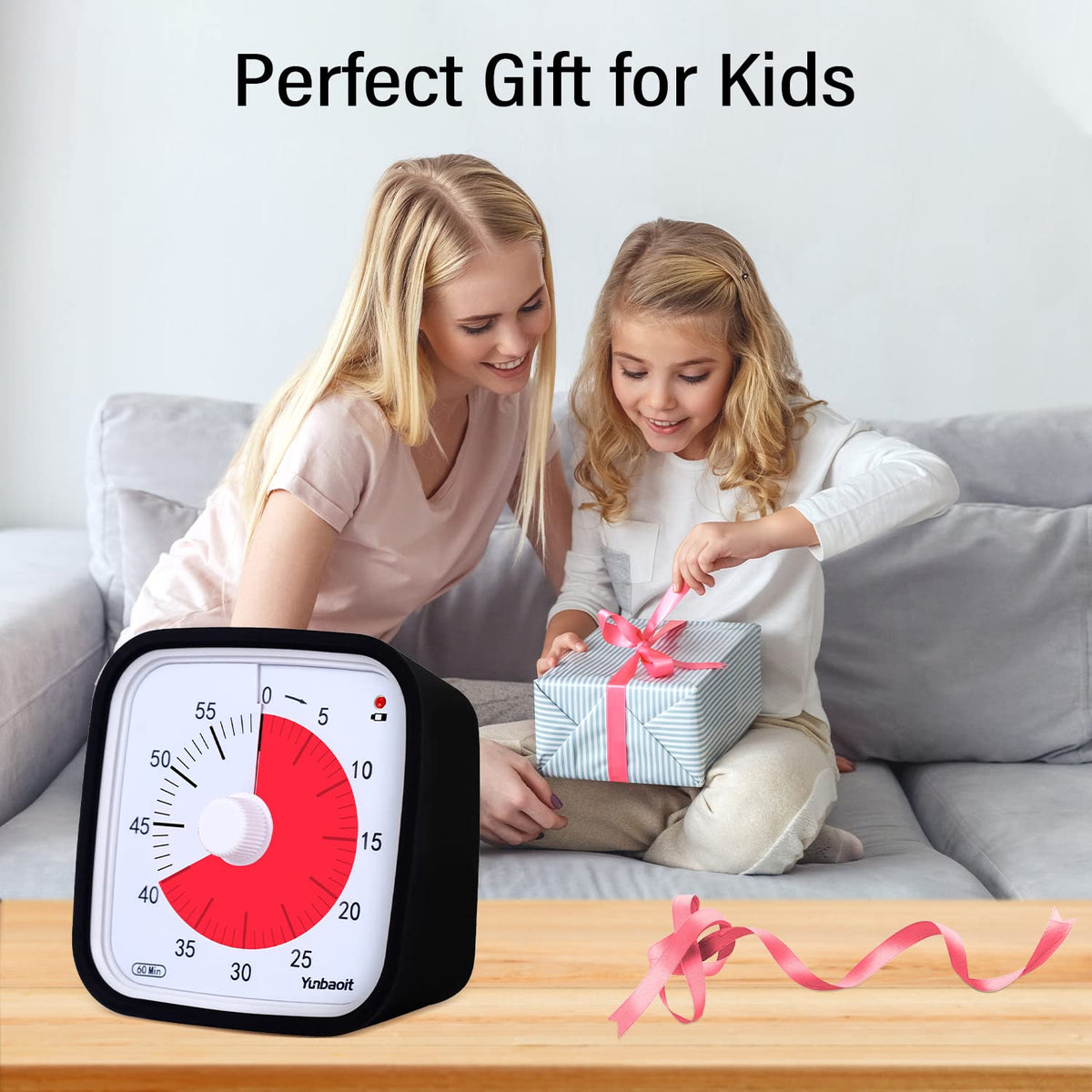 Visual Timer with Protective Case, Yunbaoit Upgraded 60-Minute Countdown Timer for Kids and Adults with Low Battery Remind, Silent Time Management Tool, No Ticking Optional Alert(Black) ๐ All In One Marketplace Canada