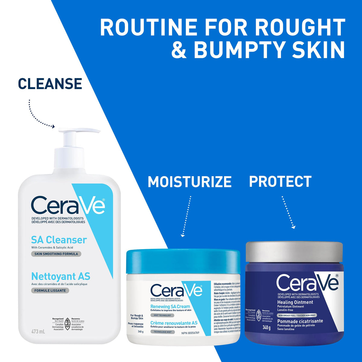 CeraVe Salicylic Acid Cream, Renewing SA Body Cream for Very Dry, Rough & Bumpy Skin, Psoriasis, Keratosis Pilaris, Itching & Flaking. With Lactic Acid, Hyaluronic Acid, Fragrance Free, 340g ๐ All In One Marketplace Canada