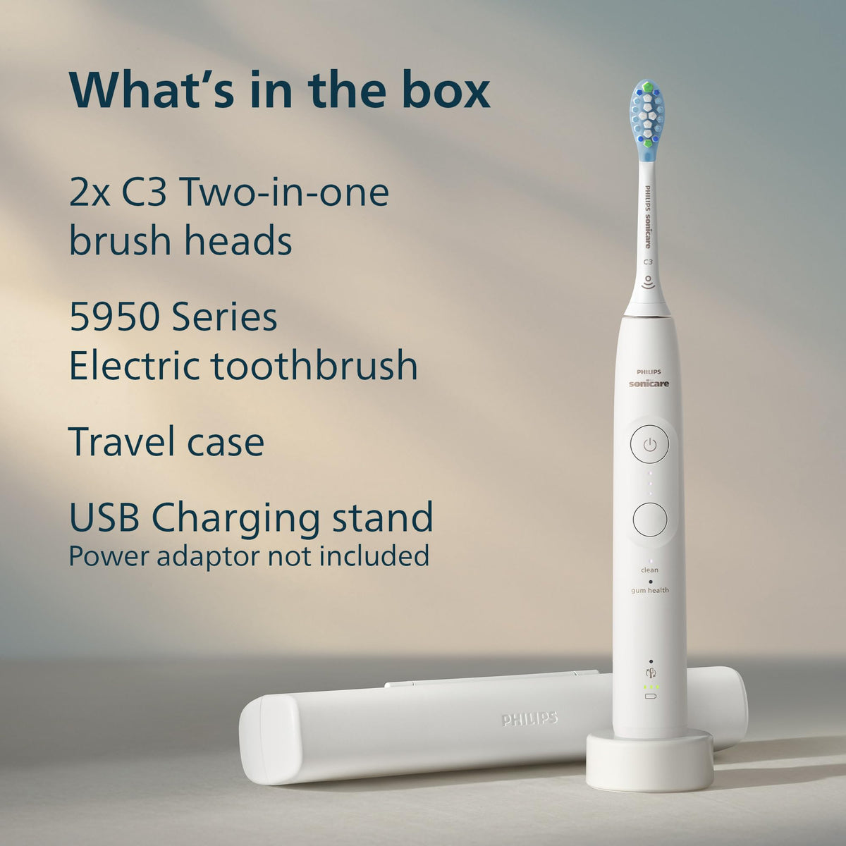 Philips Sonicare 5950 Rechargeable Electric Toothbrush, 2 Brush Head, White š All In One Marketplace Canada
