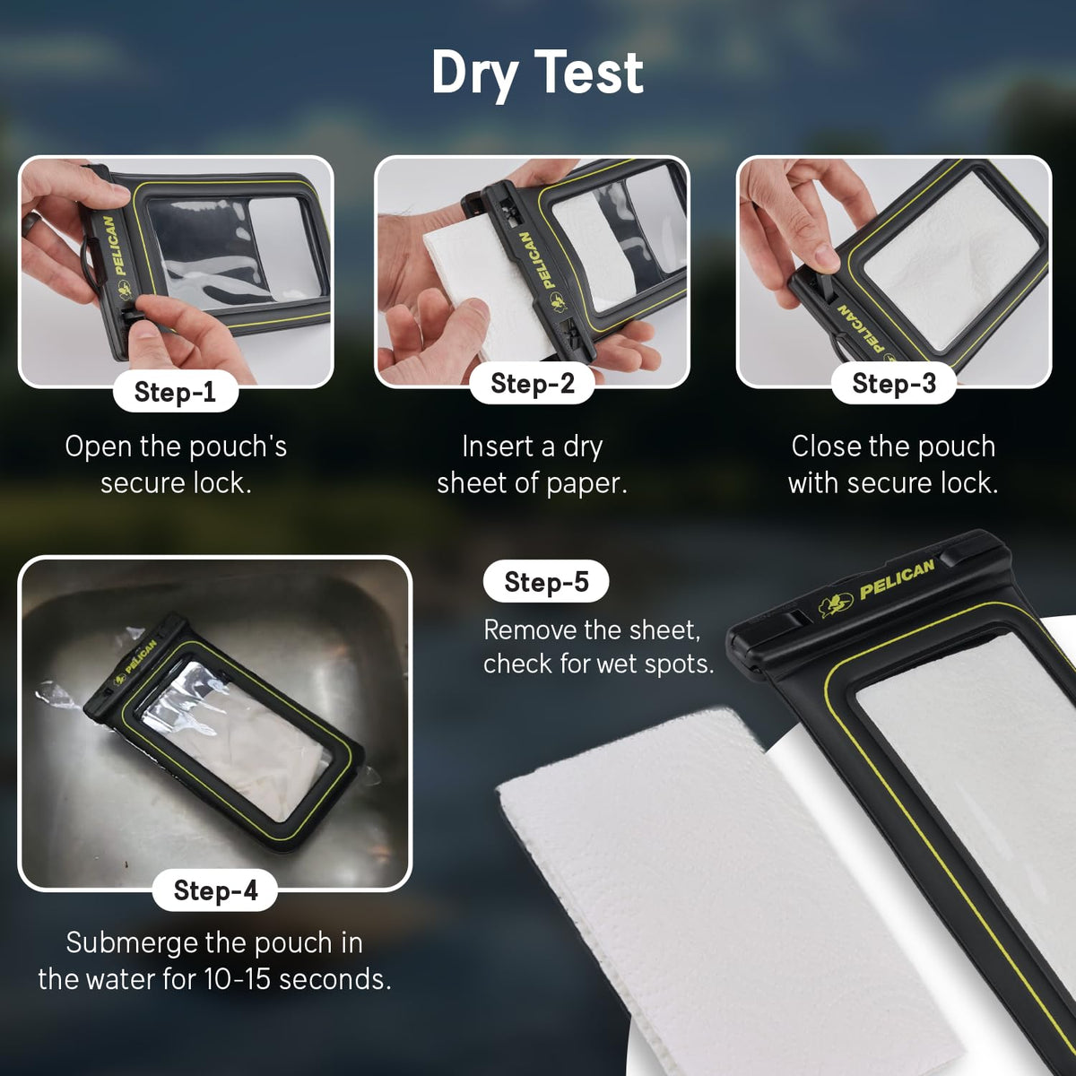 Pelican Marine Waterproof Phone Pouch (Regular) - Black/Hi-Vis Yellow ๐ All In One Marketplace Canada