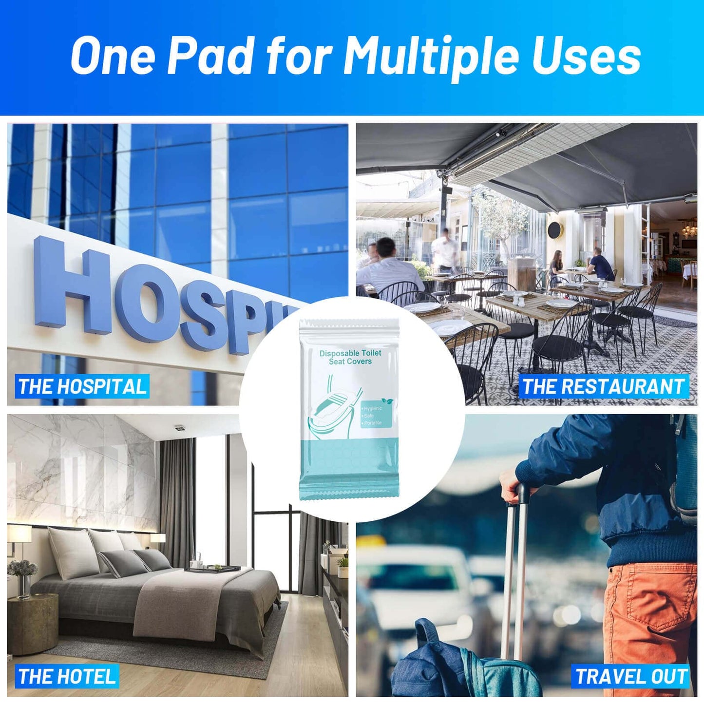 50 Pack Toilet Seat Covers Disposable - Waterproof 16x24 Inch Extra Large Individually Wrapped Toilet Seat Shields Travel Accessories for Adults Kids ๐ All In One Marketplace Canada