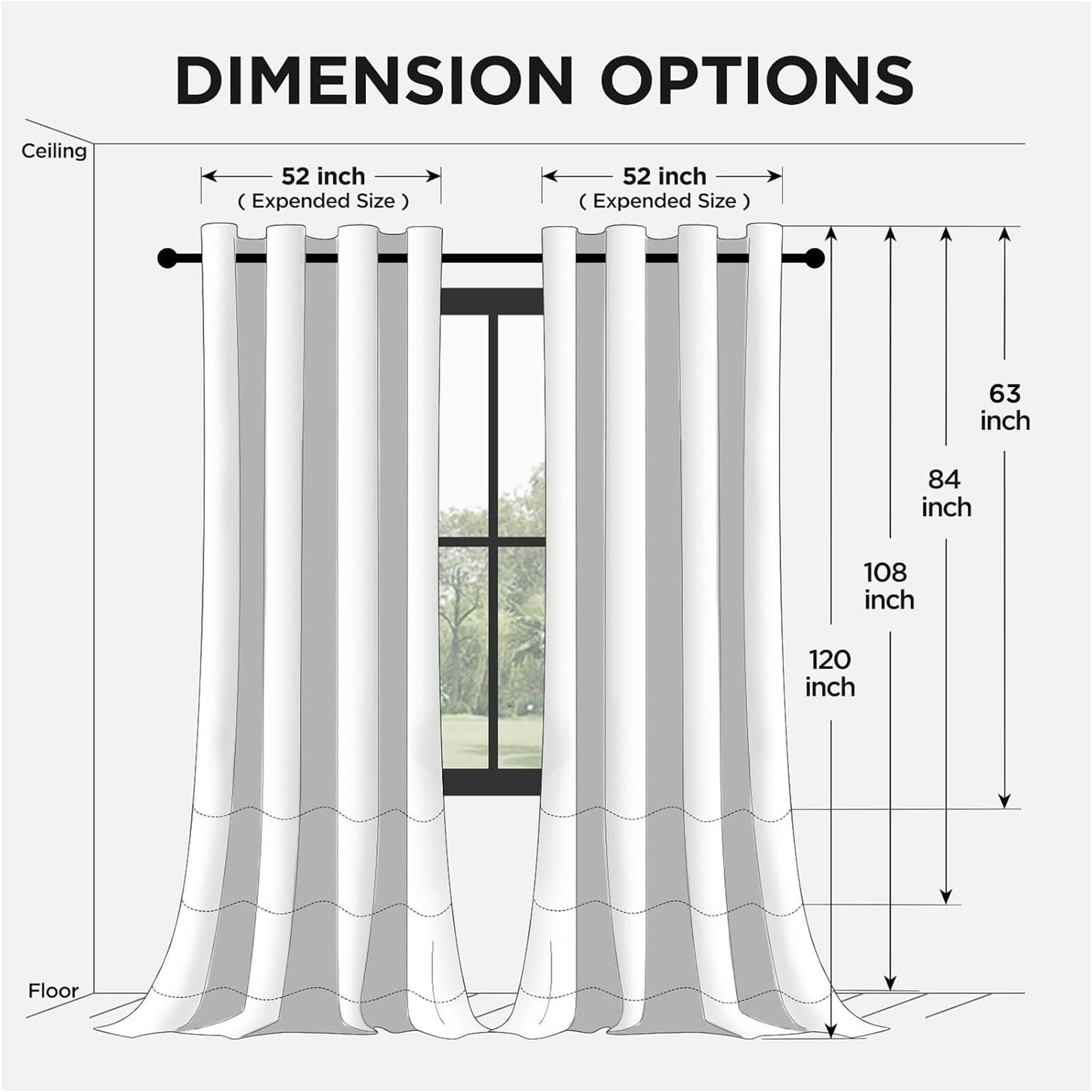 Joydeco Blackout Curtains 63 Inch Length 2 Panels Set, Thermal Insulated Long Curtains& Drapes 2 Burg, Room Darkening Grommet Drapes for Living Room Bedroom Window (W52 x L63 Inch, Dark Grey) ๐ All In One Marketplace Canada