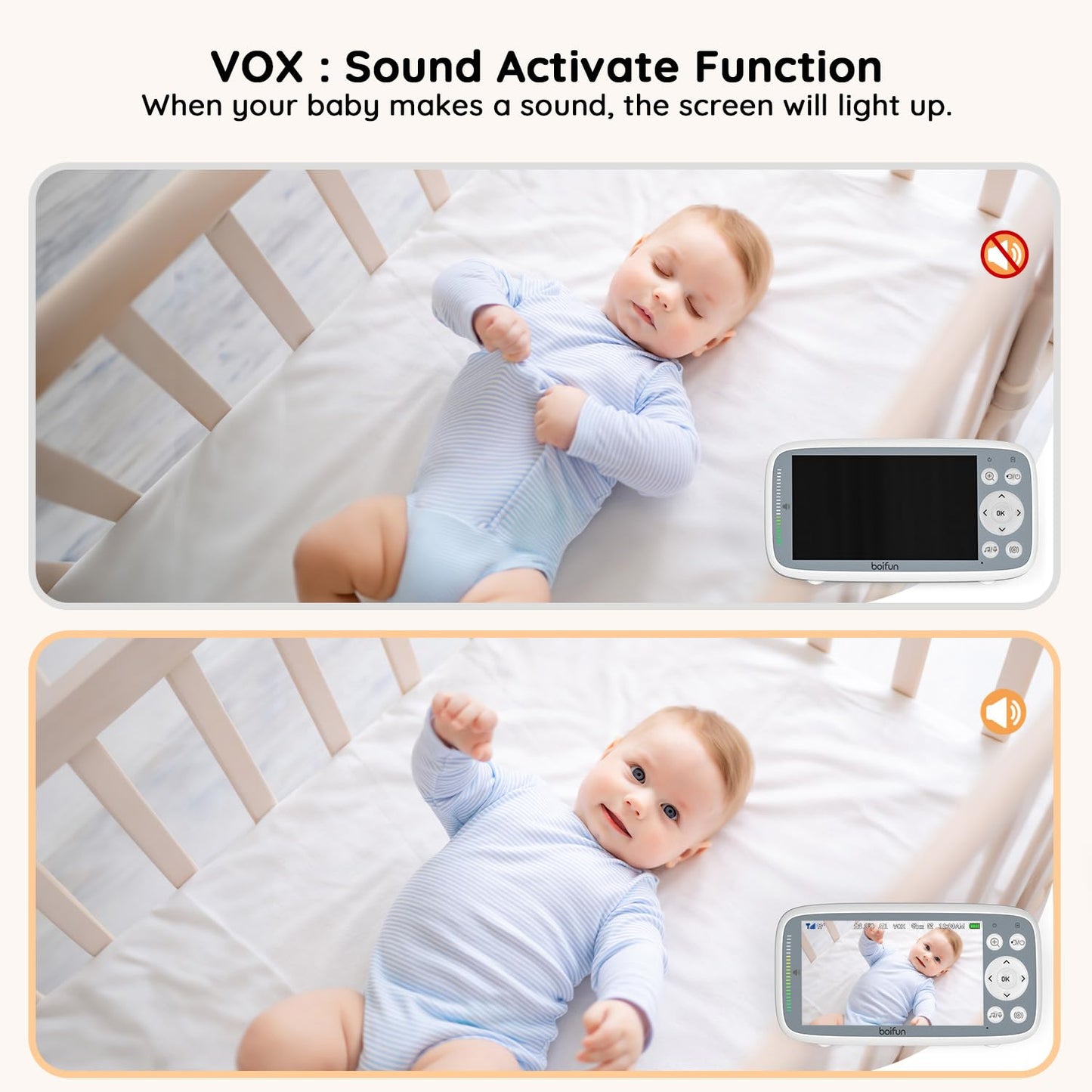 2026 Upgraded Boifun Baby Monitor No Wi-Fi, Baby Camera with 4" 720P IPS Screen, Night Vision, 3X Zoom, Two-Way Audio, Temperature Monitoring, Lullabies, Sound Detection, Just Turn On & Go ๐ All In One Marketplace Canada