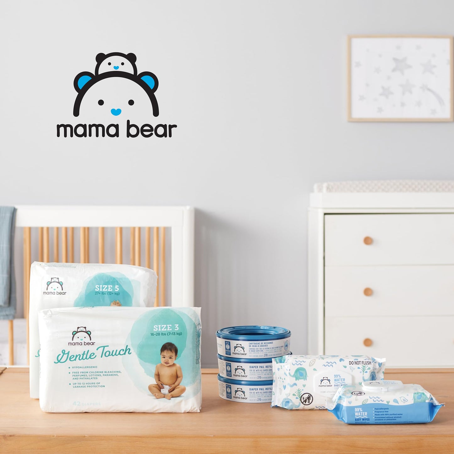 Mama Bear Diaper Pail Refills for Diaper Genie Pails, 270 Count (Pack of 8) ๐ All In One Marketplace Canada