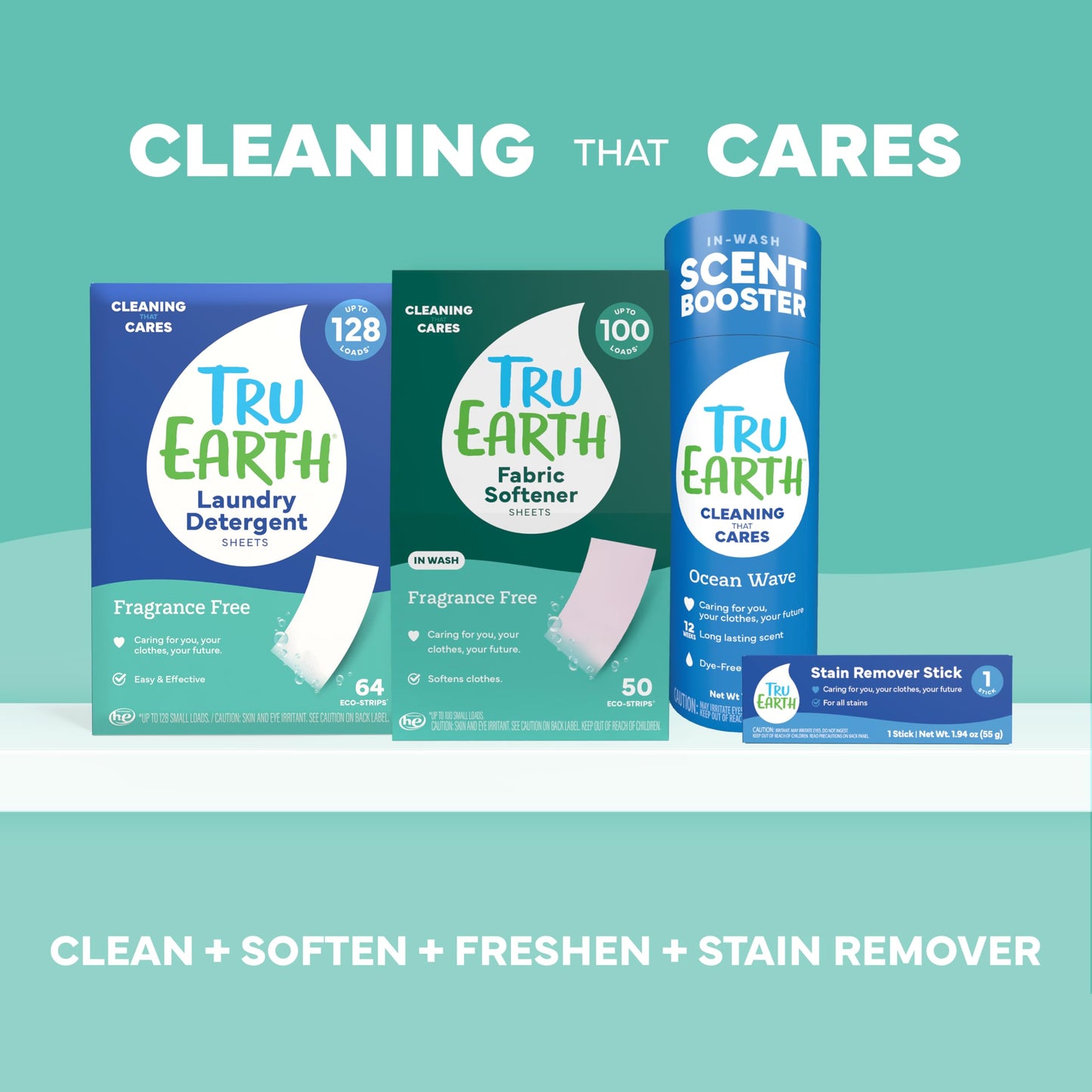 Tru Earth Compact Dry Laundry Detergent Sheets, Unscented - Up to 128 Loads (64 Sheets) - Paraben-Free - Original Eco-Strip Liquidless Laundry Detergent, Travel Laundry Sheets π All In One Marketplace Canada