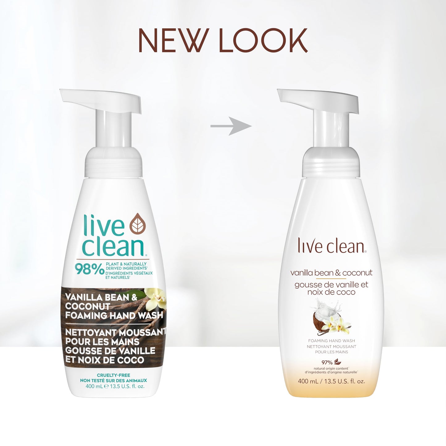 Live Clean Foaming Hand Wash, Vanilla Bean & Coconut, 400 mL, 4 Count đ All In One Marketplace Canada