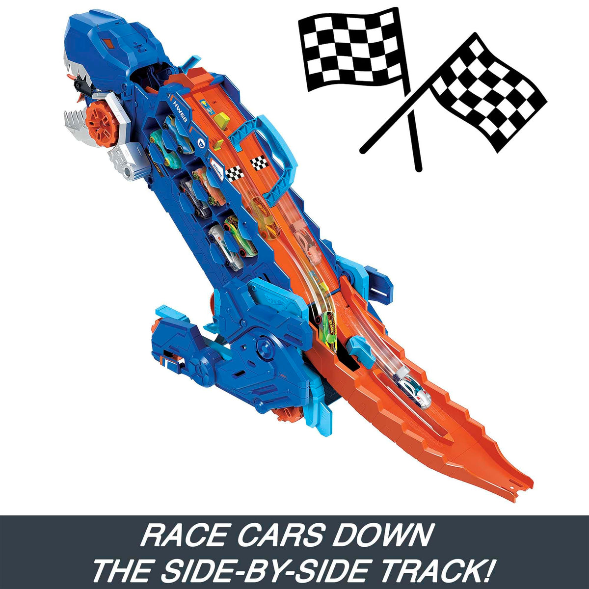 Hot Wheels City Toy Car Track Set, Ultimate T-Rex Transporter, Hauler Transforms into Stomping Dino with Race Track, from Netflix Series “Let’s Race” 🍁 All In One Marketplace Canada