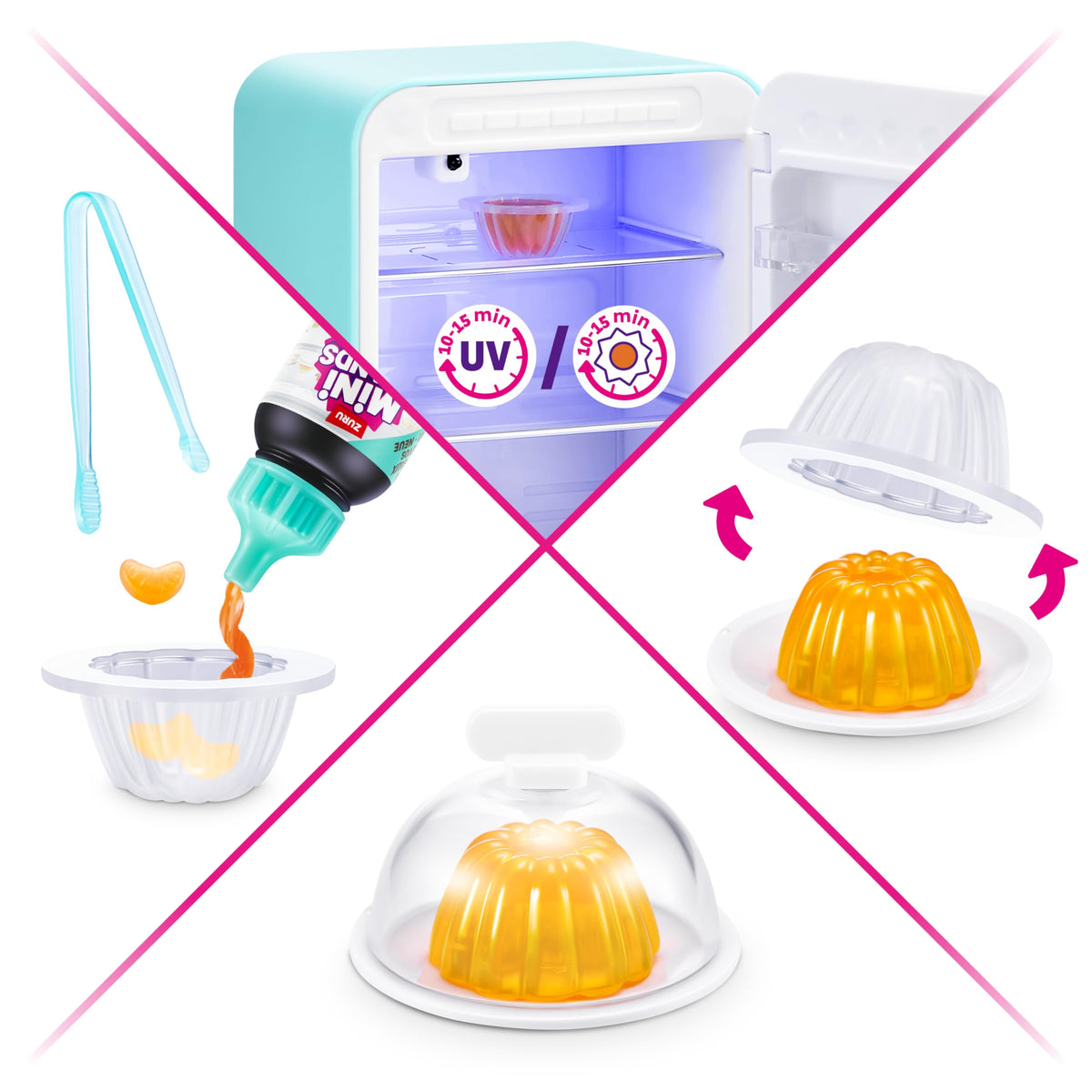 Mini Brands Fill The Fridge Playset w/UV Light by ZURU, Collectibles, DIY, Resin Play, Exclusive Recipe, NOT Edible, 8+ ๐ All In One Marketplace Canada