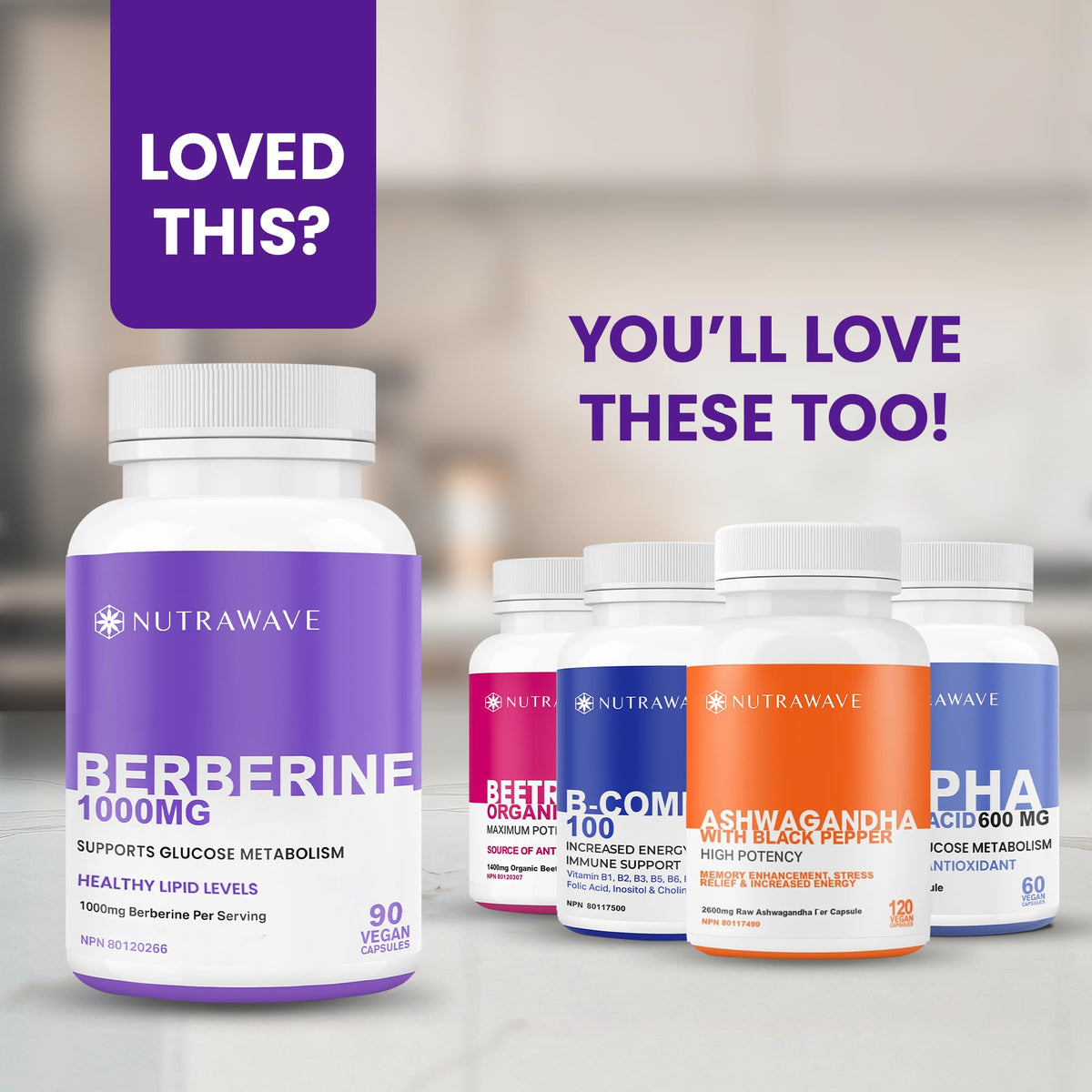 Nutrawave PURE Berberine MAXIMUM POTENCY 1000mg per Serving (2 capsules 500mg each) Supports Blood Sugar Levels, Healthy Lipid (Fat) and Glucose Metabolism. Non-GMO, Vegan, Gluten Free. 90 Easy to Swallow Capsules- 2 pack ๐ All In One Marketplace Canada