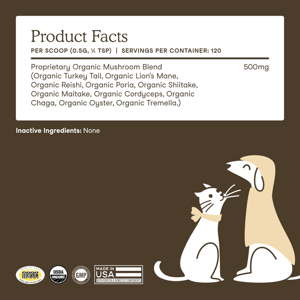 Fera Pets Turkey Tail Mushroom for Dogs & Cats - USDA Organic Supplement - Cognitive and Immune Support - Enhances Liver Function - Supports a Healthy Gut - Powder - 120 Scoops ๐ All In One Marketplace Canada