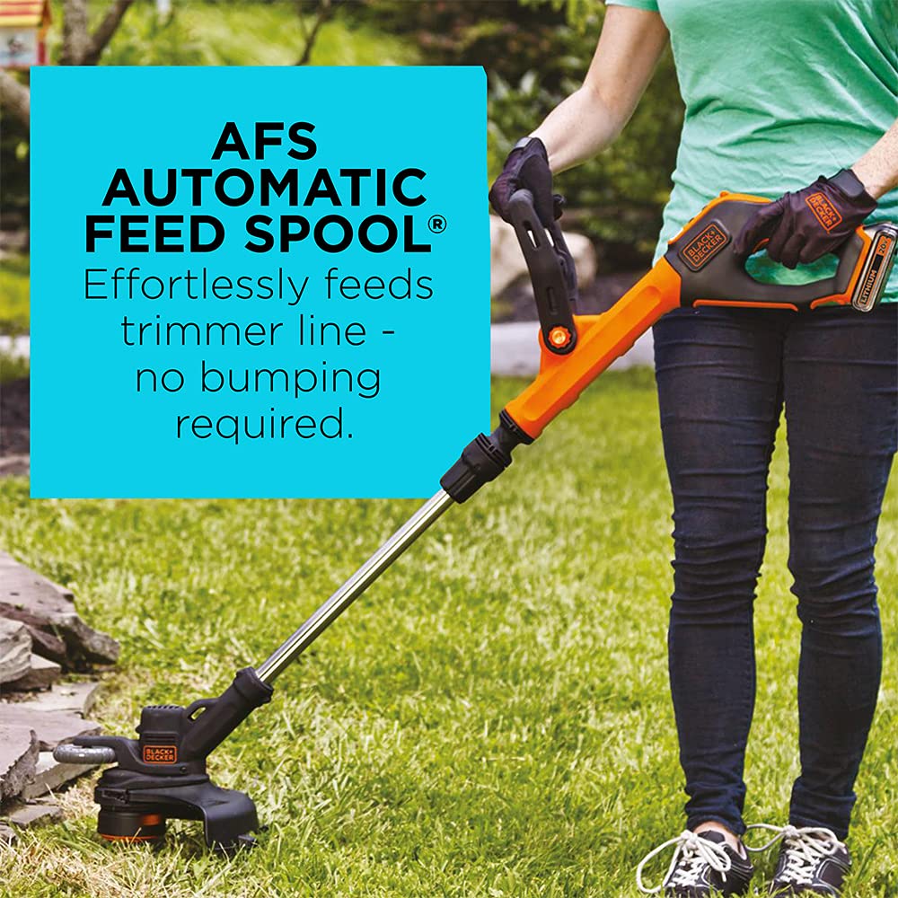 BLACK+DECKER 20V MAX Cordless String Trimmer with Power Drive Transmission, 2-Speed Control, Auto Feed, 12-Inch (LST522-CA) ๐ All In One Marketplace Canada