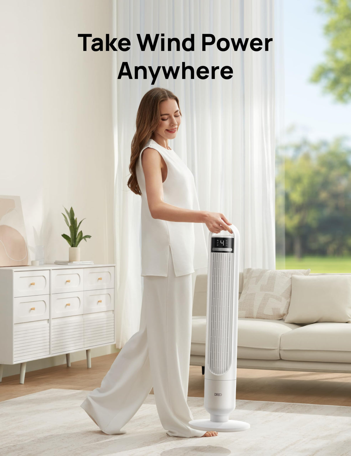 DREO Tower Fan for Bedroom, 90Β° Oscillating Standing Fans for Room with 4 Speeds, 3 Modes, 28dB Quiet for Sleep, 25ft/s Velocity, 8H Timer, Remote, Living Room, Office, Home, Black, TF117 π All In One Marketplace Canada