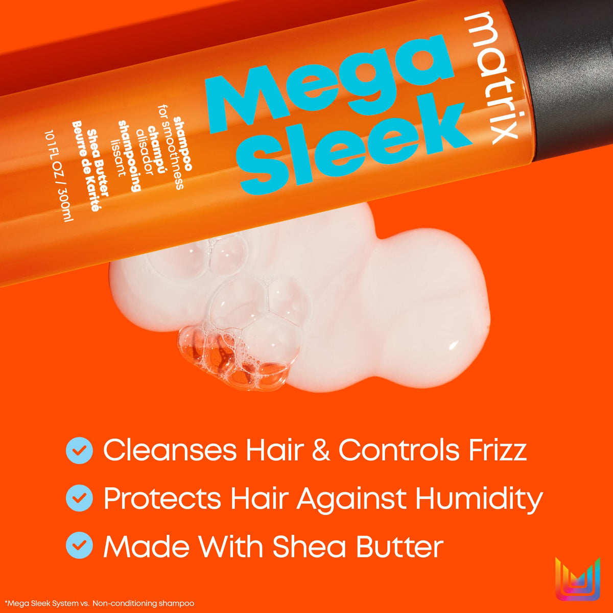 MATRIX Mega Sleek Shampoo, For Frizzy and Unruly Hair, Controls Frizz & Flyaways, Smooths Hair with Shea Butter, Vegan ๐ All In One Marketplace Canada