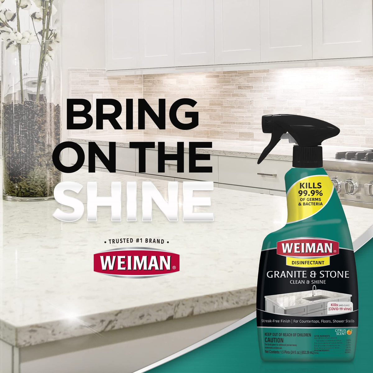 Weiman Granite Cleaner and Polish - 12 Fluid Ounce - Enhances Natural Color in Granite, Quartz, Marble, Soap Stone and More ๐ All In One Marketplace Canada
