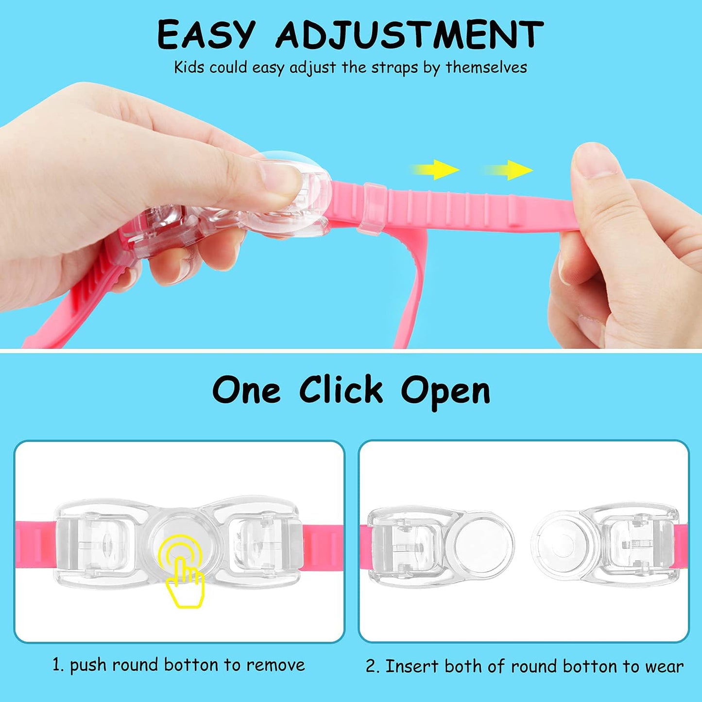 COOLOO Kids Swim Goggles for Age 3-15, 2 Pack Kids Goggles for Swimming with Nose Cover, No Leaking, Anti-Fog, Waterproof 🍁 All In One Marketplace Canada