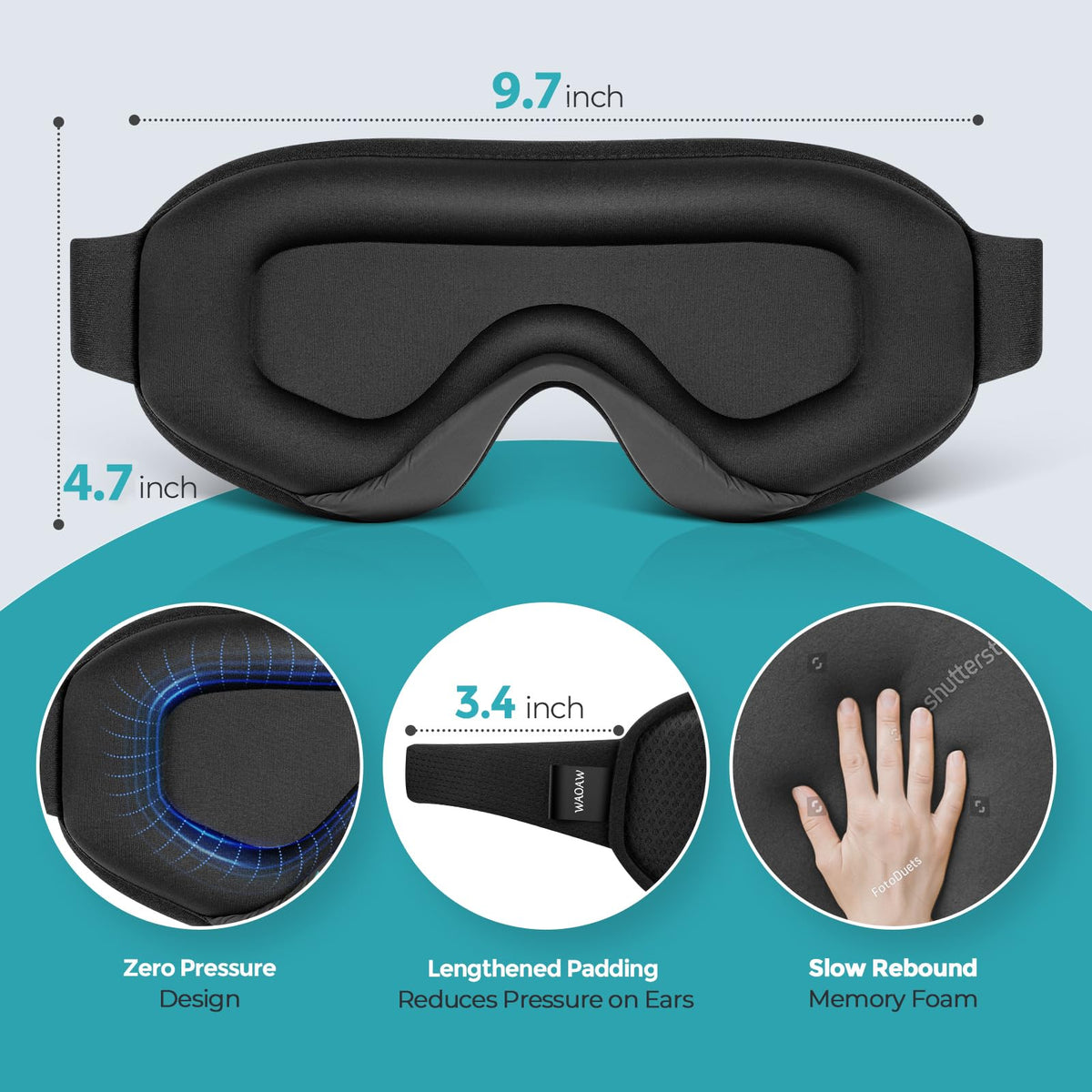 WAOAW Sleep Mask Travel Essentials - 3D Blackout Eye Mask for Sleeping - Soft Breathable Adjustable Light Blocking Eye Covers for Men and Women - Comfortable Night Mask for Travel Flight (Black) ๐ All In One Marketplace Canada