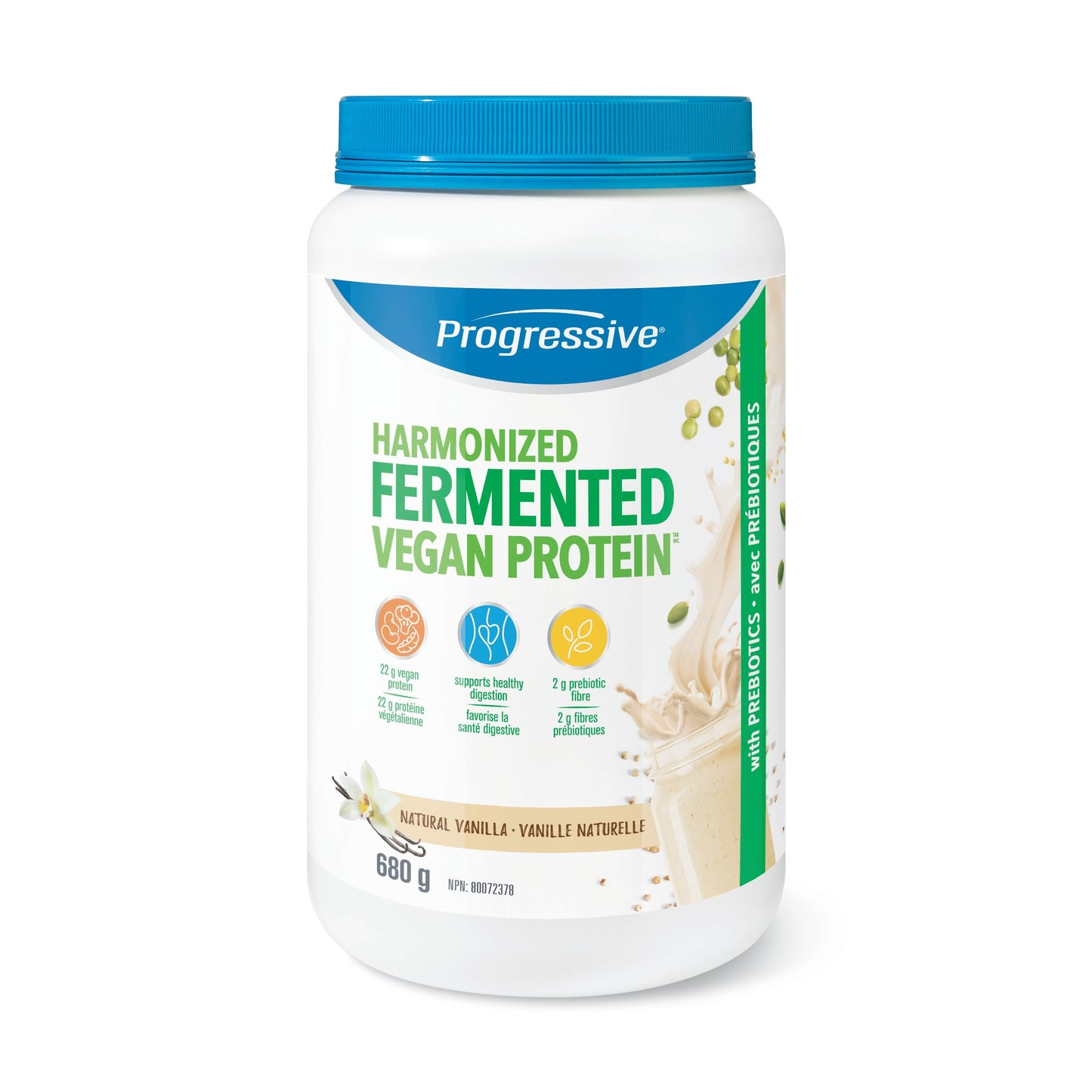 Progressive Harmonized Fermented Vegan Protein Powder Vanilla, Canadian Made 23 g Plant-Based Organic Non-GMO Protein with 2 g Fiber, Blend of 5 non-GMO Legumes, Grains and Seeds for Easy Digestion, 680 g ๐ All In One Marketplace Canada