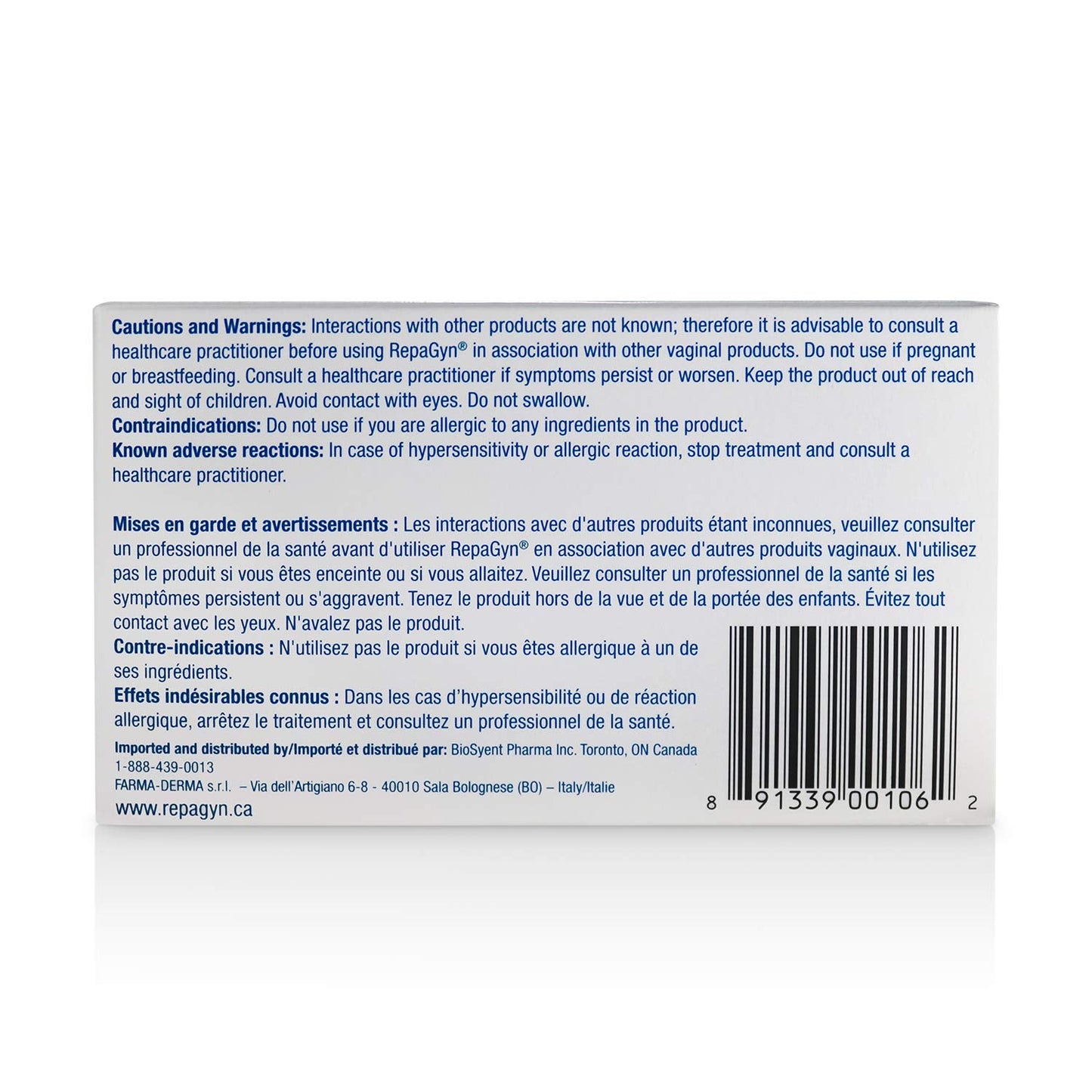 RepaGyn Vaginal Dryness Moisturizer - Helps Relieve Vaginal Dryness and Moisturizes Vaginal Tissue - Made with Hyaluronic Acid to Promote Healing of Vaginal Mucosa - Non-hormonal Natural Health Product ๐ All In One Marketplace Canada