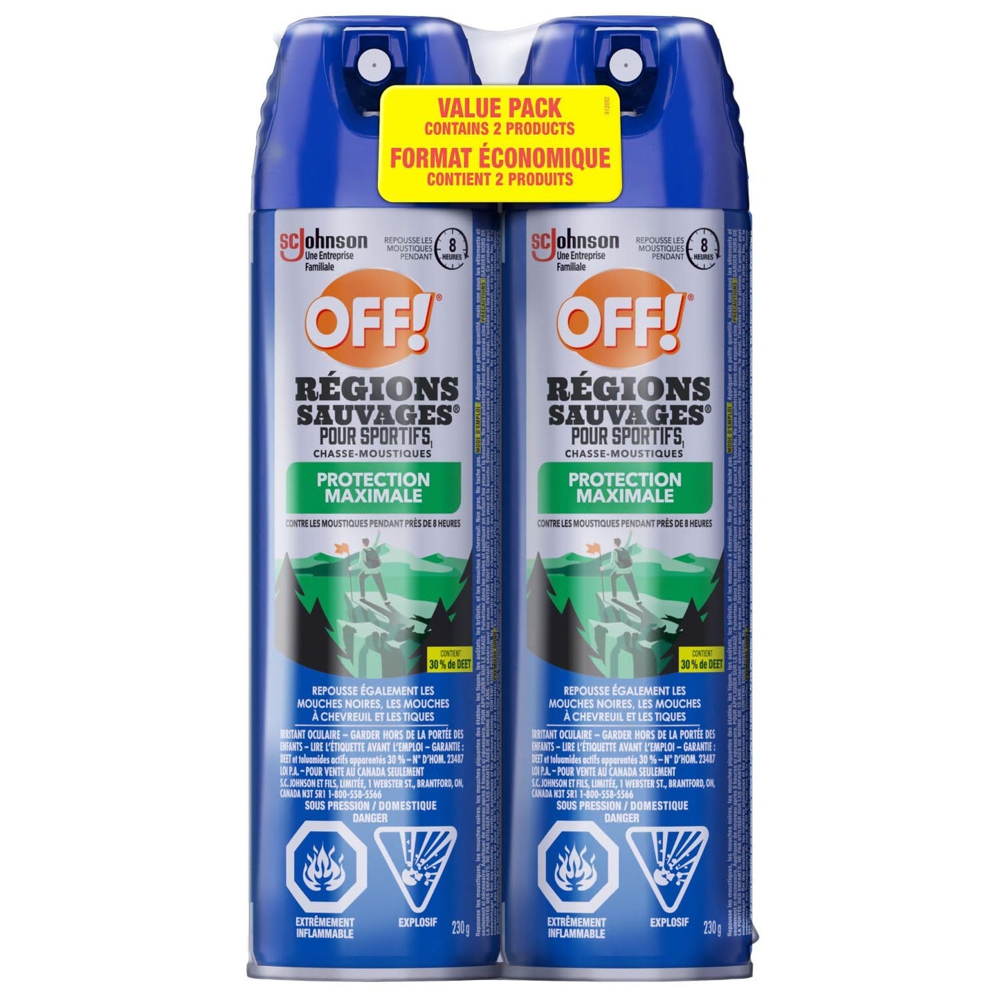 OFF Deep Woods Insect and Mosquito Bug Spray Repellent for Sportsmen, Camping, Safe for Clothing, 230g, 2pk, (Packaging May Vary) π All In One Marketplace Canada