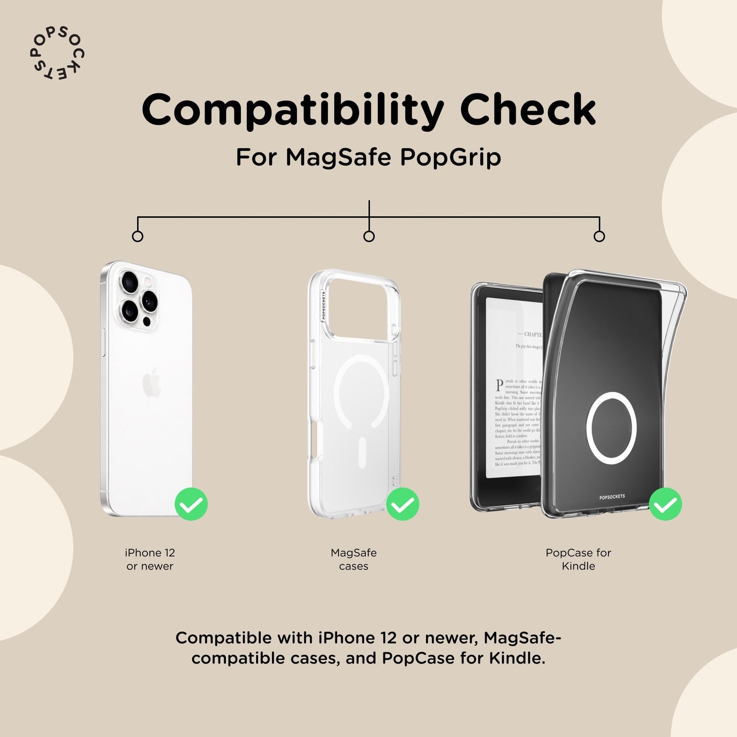 PopSockets Phone Grip for MagSafe with Kickstand, Magnetic Stand, Swappable Top, Secure Hold for iPhone MagSafe Cases, Phone & Tablet Grip - Black ๐ All In One Marketplace Canada