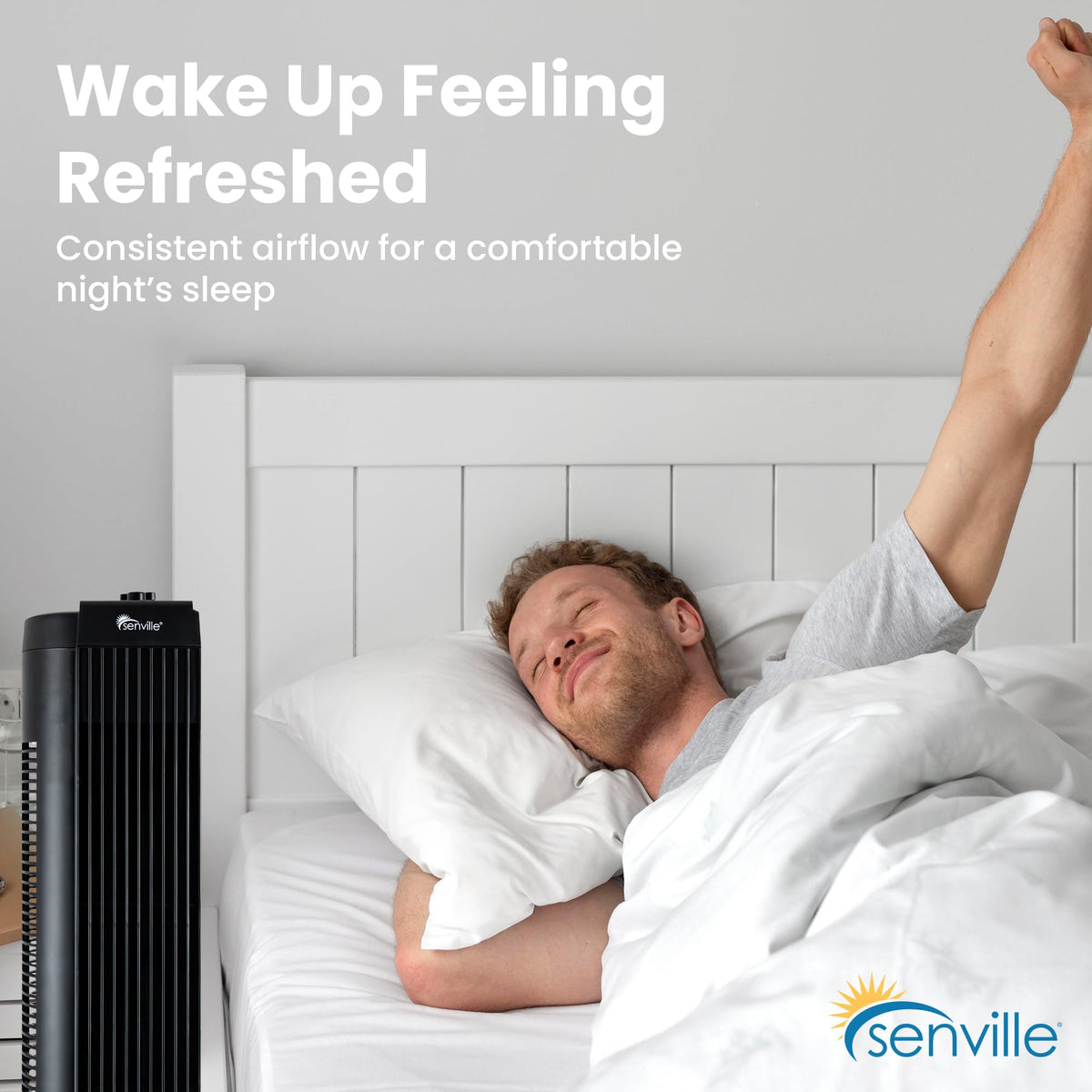 Senville 27" Standing Fan for Bedroom and Home with 60ยฐ Oscillation, 3 Speed, Compact Space-Saving Design, SENFZ10-19M ๐ All In One Marketplace Canada