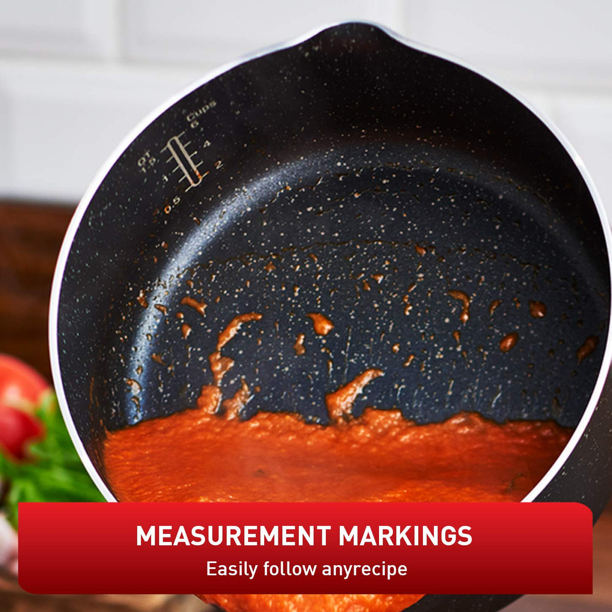 T-FAL, Signature, Non Stick Non Toxic Pots and Pan Set, 24cm (10 in)/ 30cm (12 in), Stone Effect Cookware Set, Thermo Spot Heat Indicator, Metal Utensil Safe,Black, Oven-Safe up to 175หC/350หF ๐ All In One Marketplace Canada