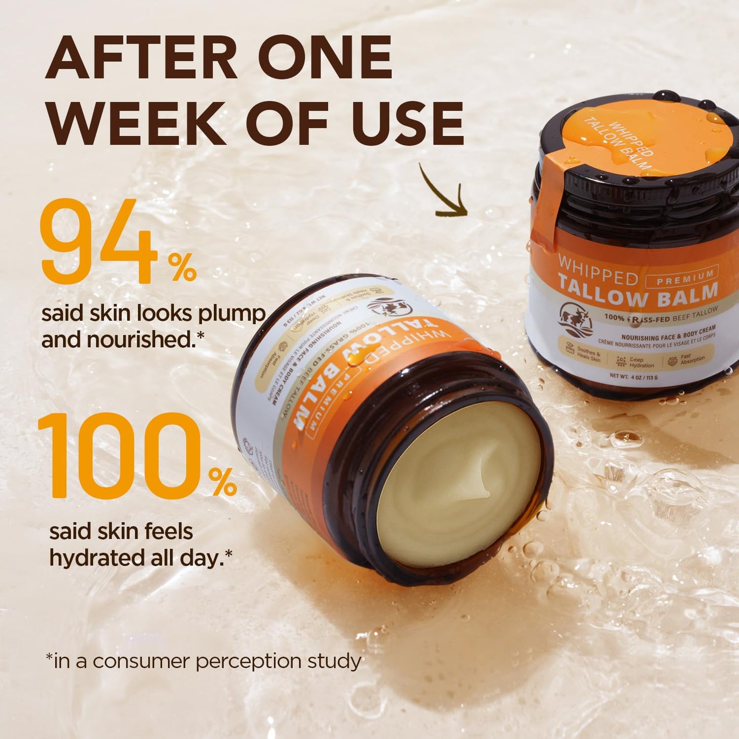 Beef Tallow Skincare Moisturizer for Face: 100% Grass-Fed Beef Tallow Balm - All Natural Tallow Face Cream Soft Smooth for Eczema and Dry Skin 4oz π All In One Marketplace Canada
