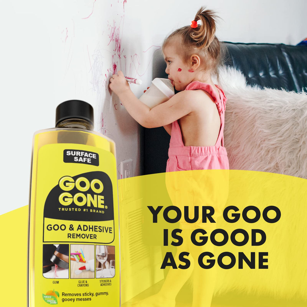 Goo Gone Adhesive Remover - 2 Pack - 8 Ounce - Surface Safe Adhesive Remover Safely Removes Stickers Labels Decals Residue Tape Chewing Gum Grease Tar Crayon Glue ๐ All In One Marketplace Canada