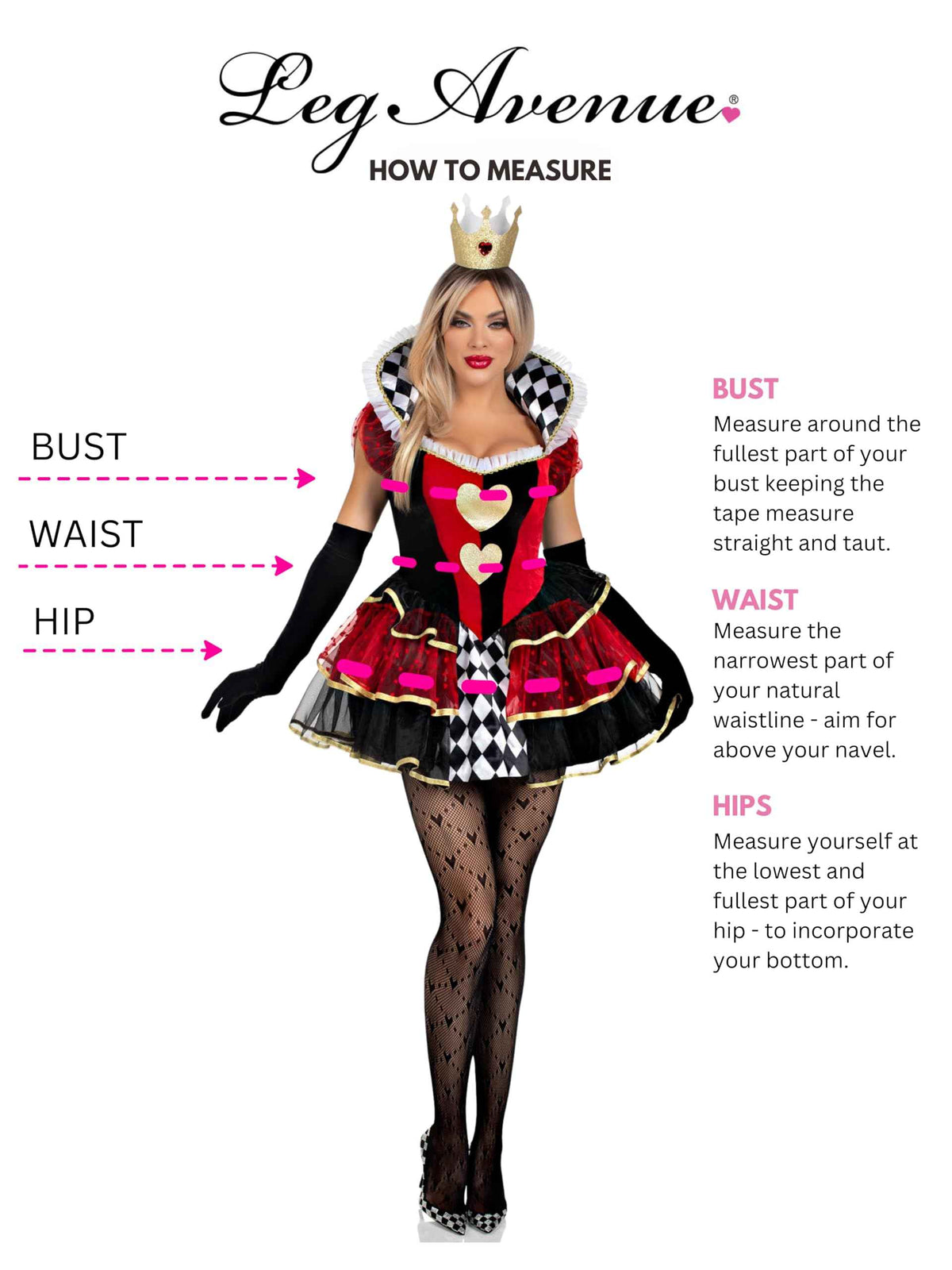 Leg Avenue Womens 2 Pc Queen of Hearts Halloween Costume for Women, Multicolor, X-Large