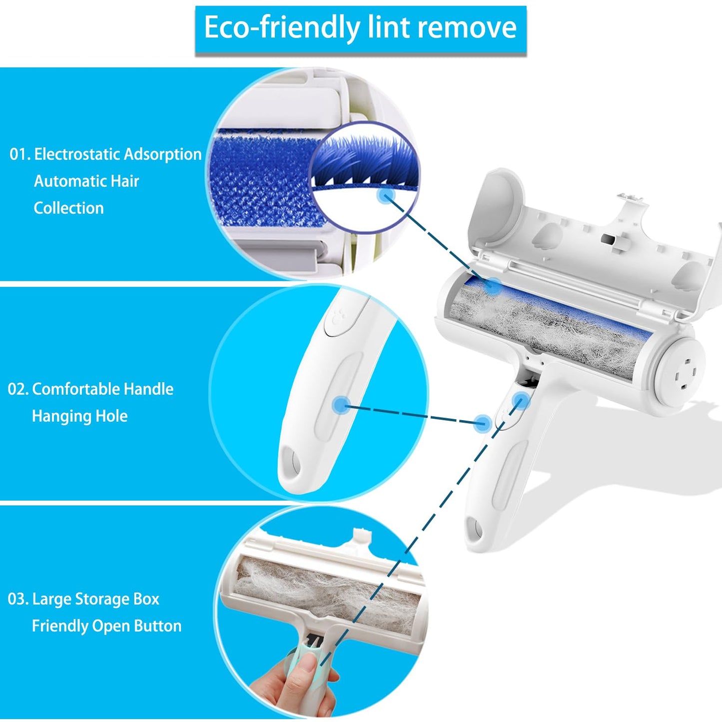Pet Hair Remover Roller, ACE2ACE Reusable Animal Hair Removal Brush for Dogs and Cats, Self Clean Pet Fur from Carpet, Furniture, Rugs, Laundry, Clothes and Bedding, Sofa ๐ All In One Marketplace Canada