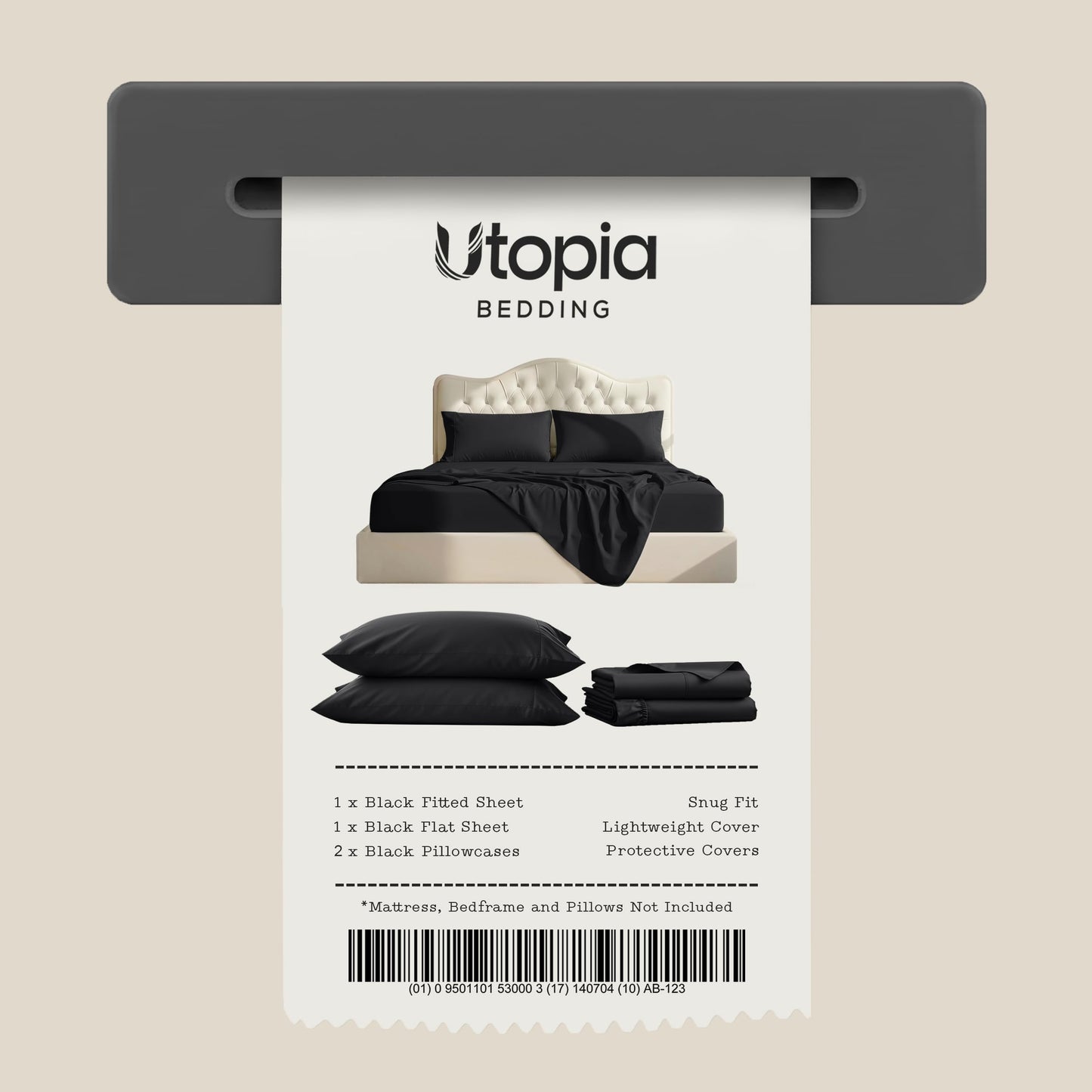 Utopia Bedding Queen Bed Sheet Set - 4 Piece Bedding - Soft Brushed Microfiber Fabric - Shrinkage & Fade Resistant - Easy Care (Black) ๐ All In One Marketplace Canada