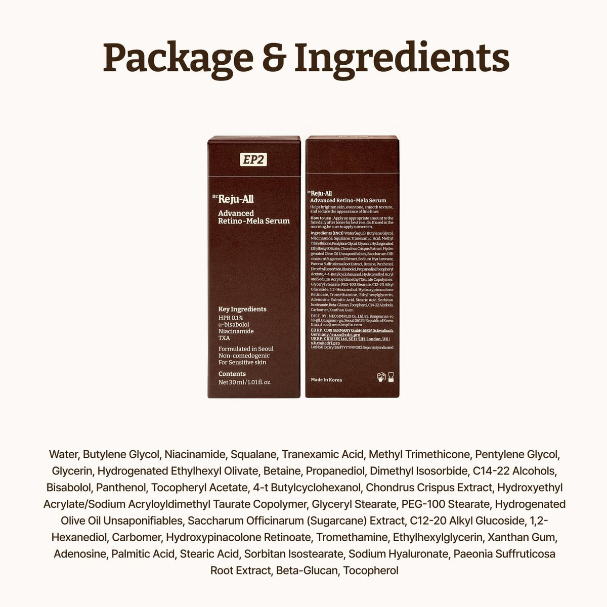 Dr. Reju-All Advanced Retino-Mela Serum – HPR Retinol Serum for Face – Anti-Aging, Pore Minimizer, Next-Gen Korean Skincare – Gentle & Beginner-Friendly – With Niacinamide 10% and TXA 4% – 30ml 🍁 All In One Marketplace Canada