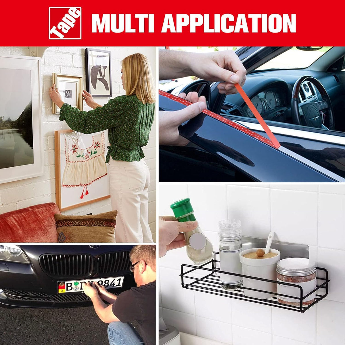 Double Sided Tape Heavy Duty, Adhesive Mounting Tape Waterproof, 16.4 FT x 0.94 in, Strong Foam Tape for Walls, Automotive, Home Office Decor ๐ All In One Marketplace Canada