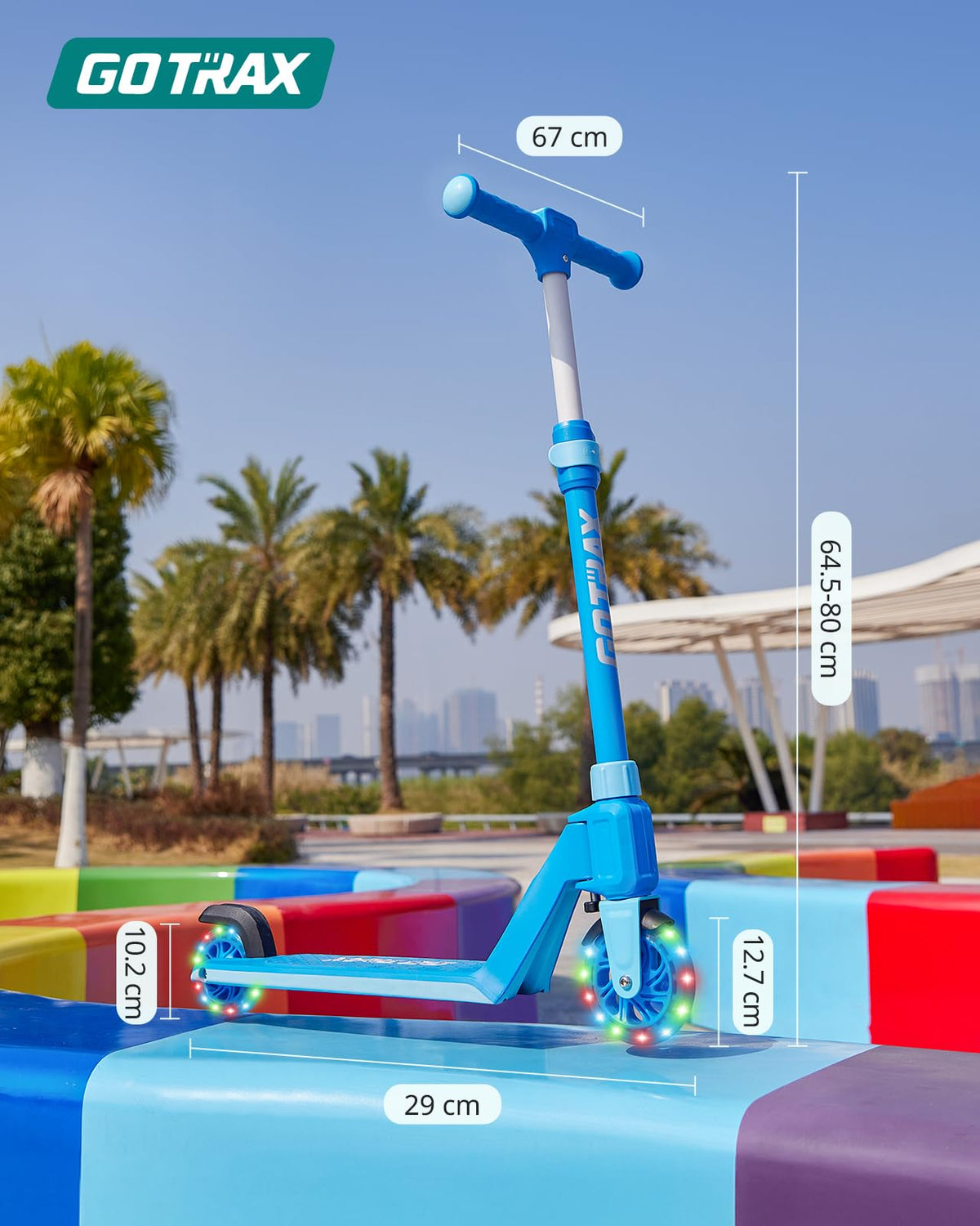 Gotrax K03 Kick Scooter for Kids, 5" LED Lighted Wheels and Adjustable Handlebars, Lightweight Design and Anti-Slip Deck, Max Load 110 Lbs, Kids Scooter for Boys & Girls Ages 3+, Blue ๐ All In One Marketplace Canada