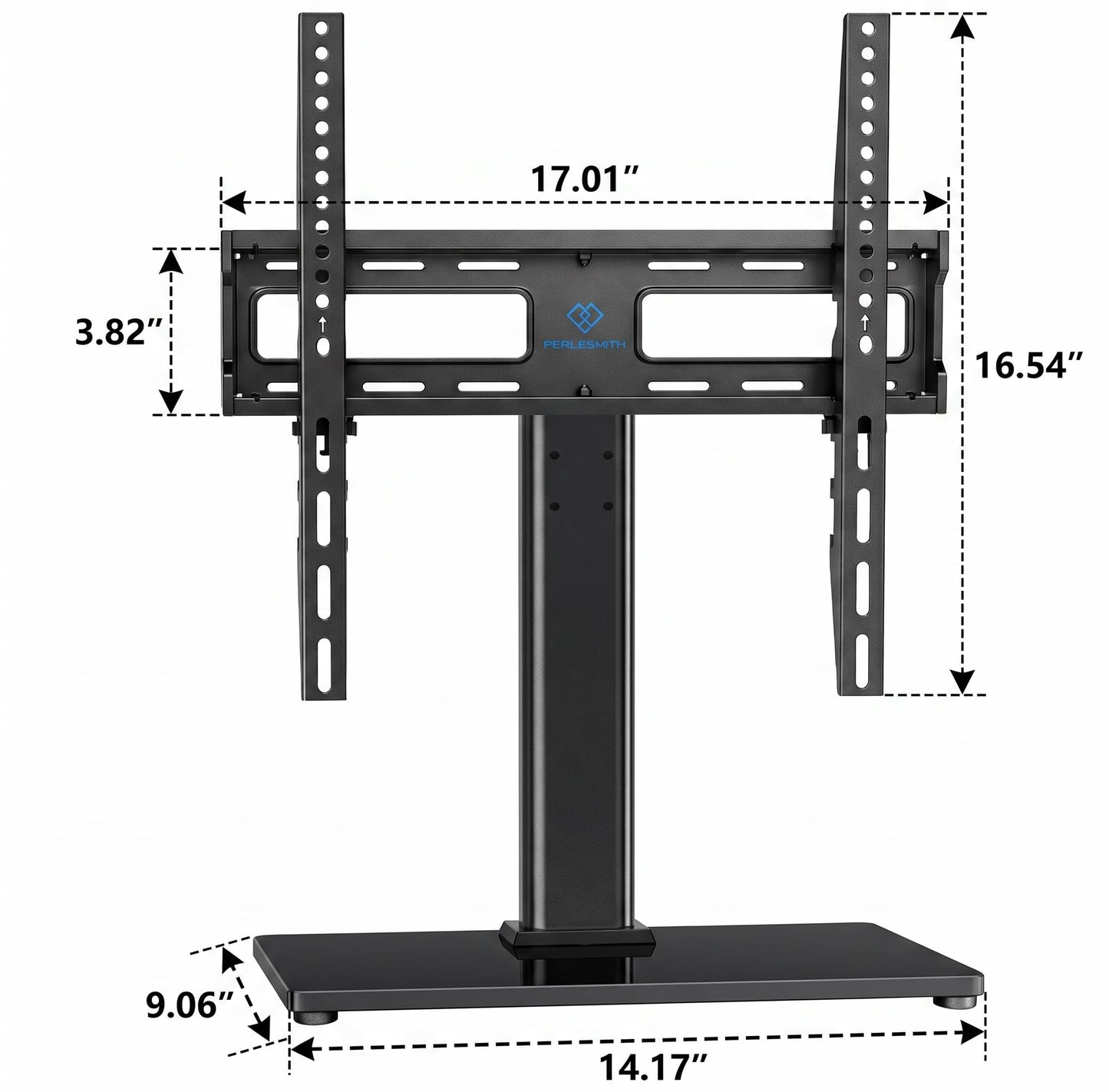 PERLESMITH Swivel Universal TV Stand/Base - Table Top TV Stand for 24-60 inch LCD LED TVs - Height Adjustable TV Mount Stand with Tempered Glass Base, VESA 400x400mm, Holds up to 99lbs PSTVS09 ๐ All In One Marketplace Canada