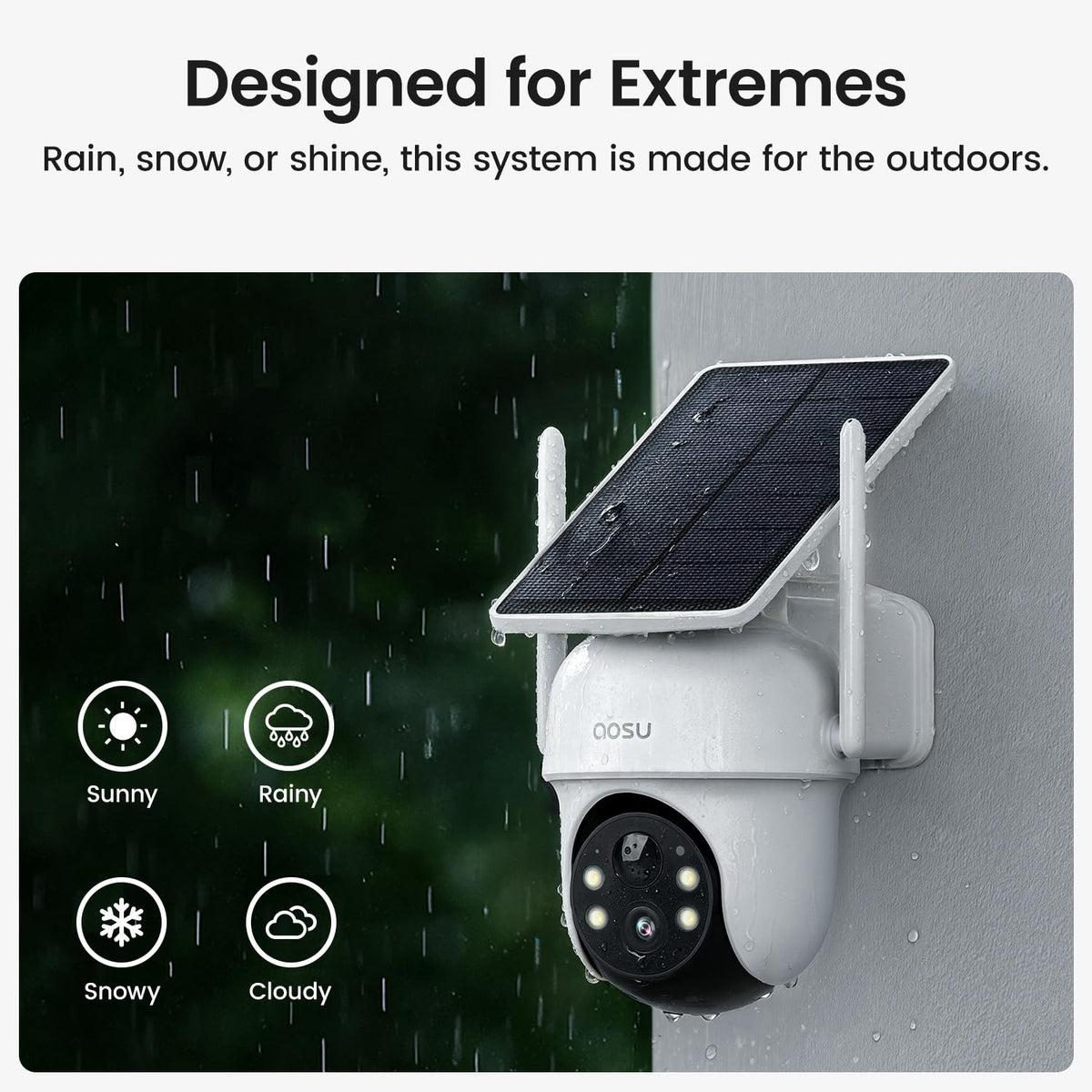 AOSU Security Cameras Outdoor Wireless, 2 Cam-Kit, No Subscription Required, Solar-Powered, Home Security Cameras System with 360ยฐ Pan & Tilt, Auto Tracking, 2K Color Night Vision, Easy Setup ๐ All In One Marketplace Canada