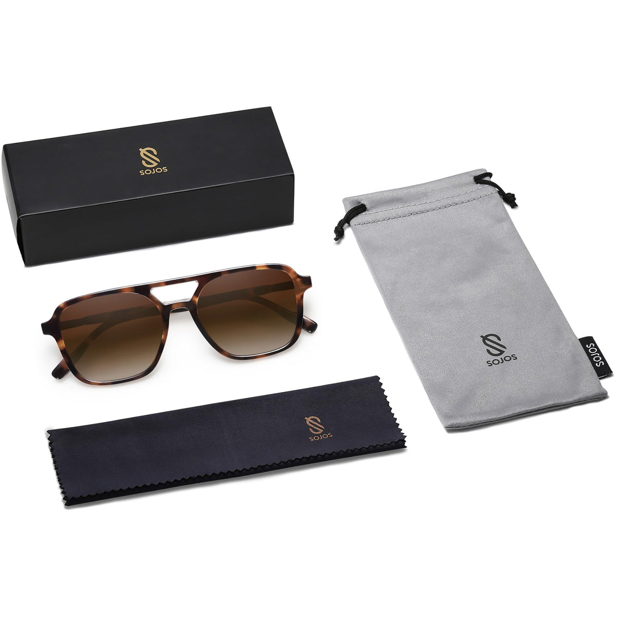 SOJOS Retro Aviator Sunglasses for Women Men,Trendy Rectangle Womens Mens Shades Sun Glasses SJ2202 Tortoise Frame Brown Grading Lens π All In One Marketplace Canada