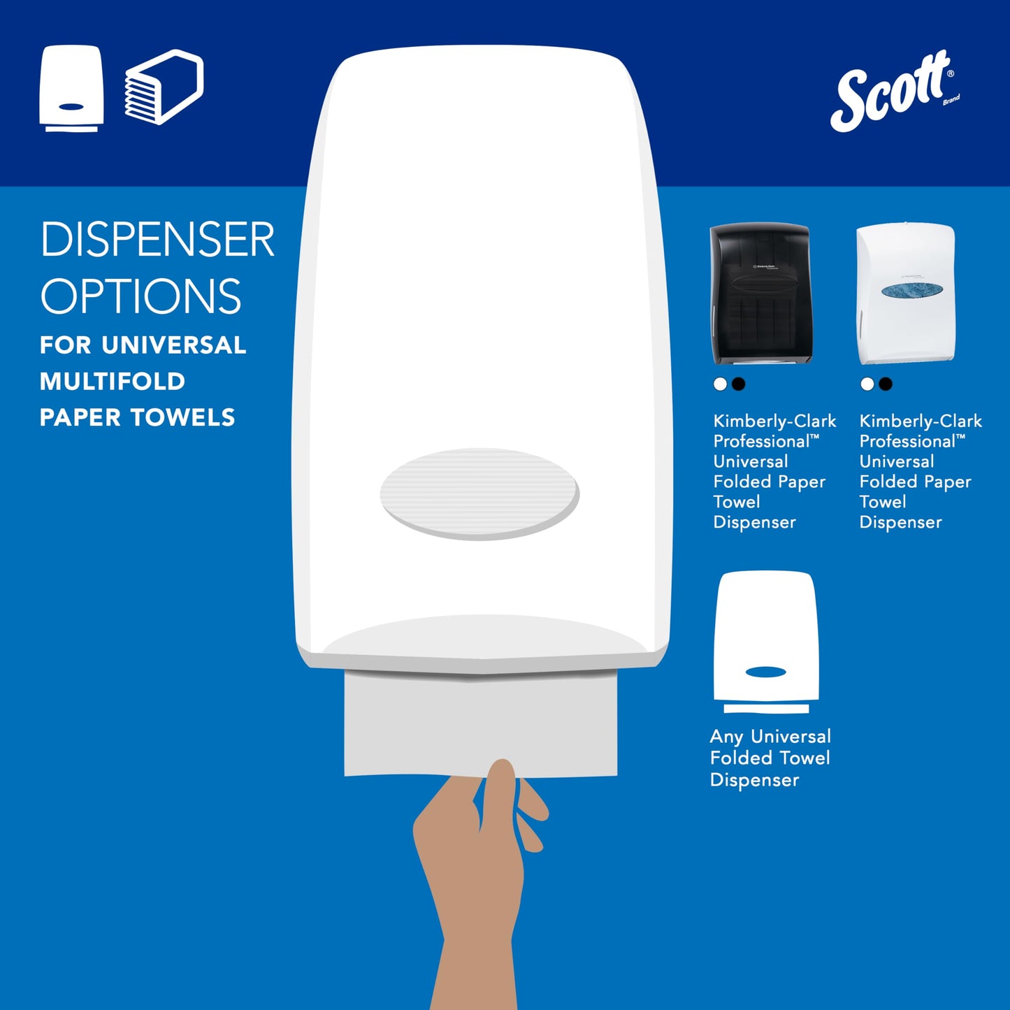 Scott Professional Universal Multifold Paper Towels, Bulk (01840), Absorbency Pockets, White, 9.2"x9.4" Towel, Compressed, Compact (250 Sheets/Pack, 16 Packs/Case, 4,000 Sheet Total) ๐ All In One Marketplace Canada