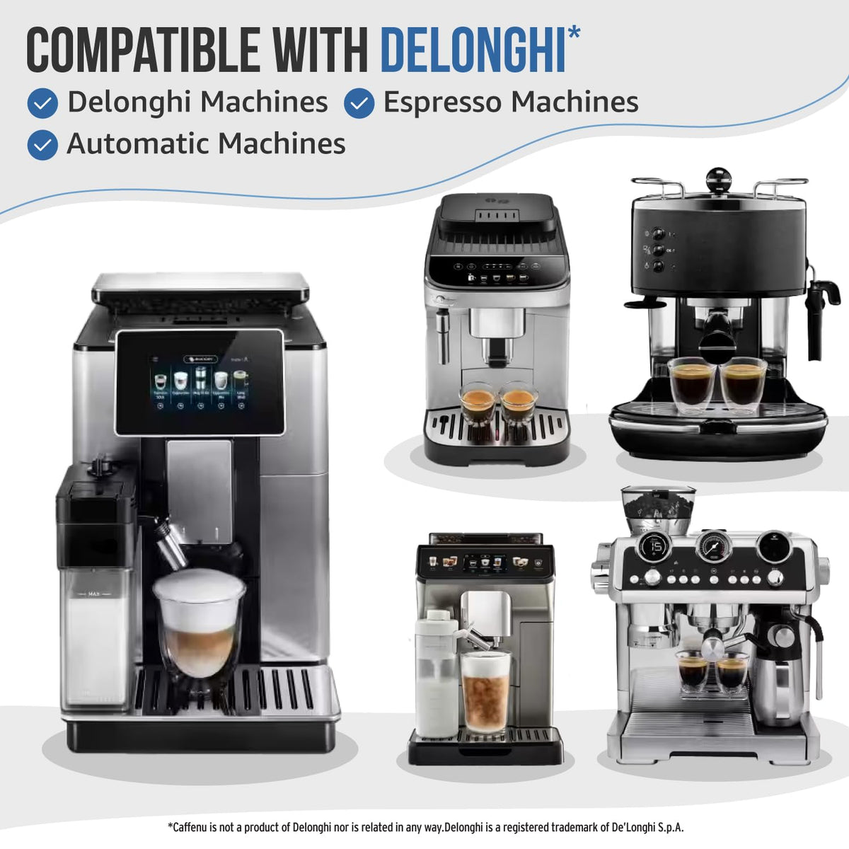 Delonghi Compatible Descaling Solution. 2 Bottles of Descaler Solution. Descaling Kit Removes Limescale For Hotter Coffee. 4 Uses Descaler For Delonghi Coffee Machines. ๐ All In One Marketplace Canada