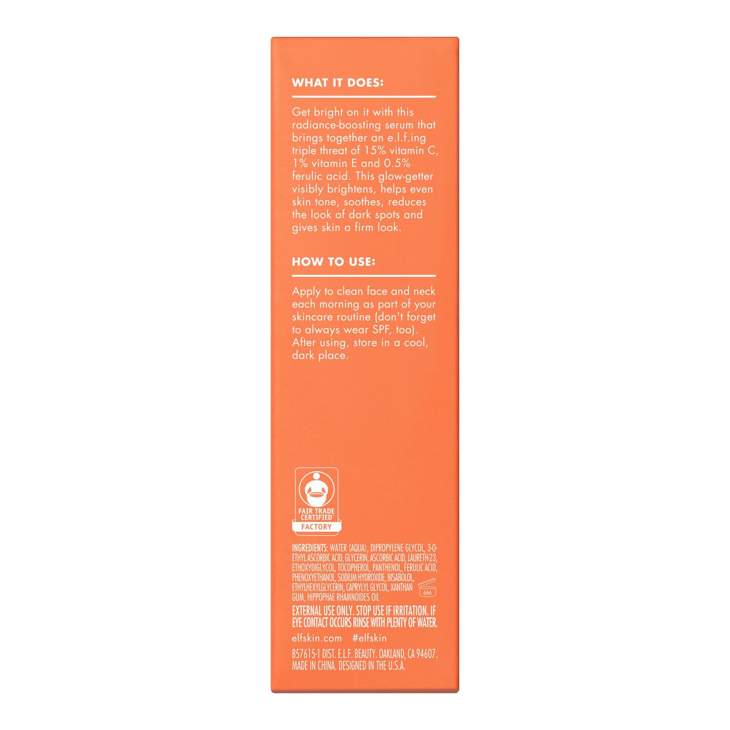 e.l.f. SKIN Bright Icon Vitamin C + E + Ferulic Face Serum, Brightening & Soothing with 15% Vitamin C, Vegan & Cruelty-Free ๐ All In One Marketplace Canada