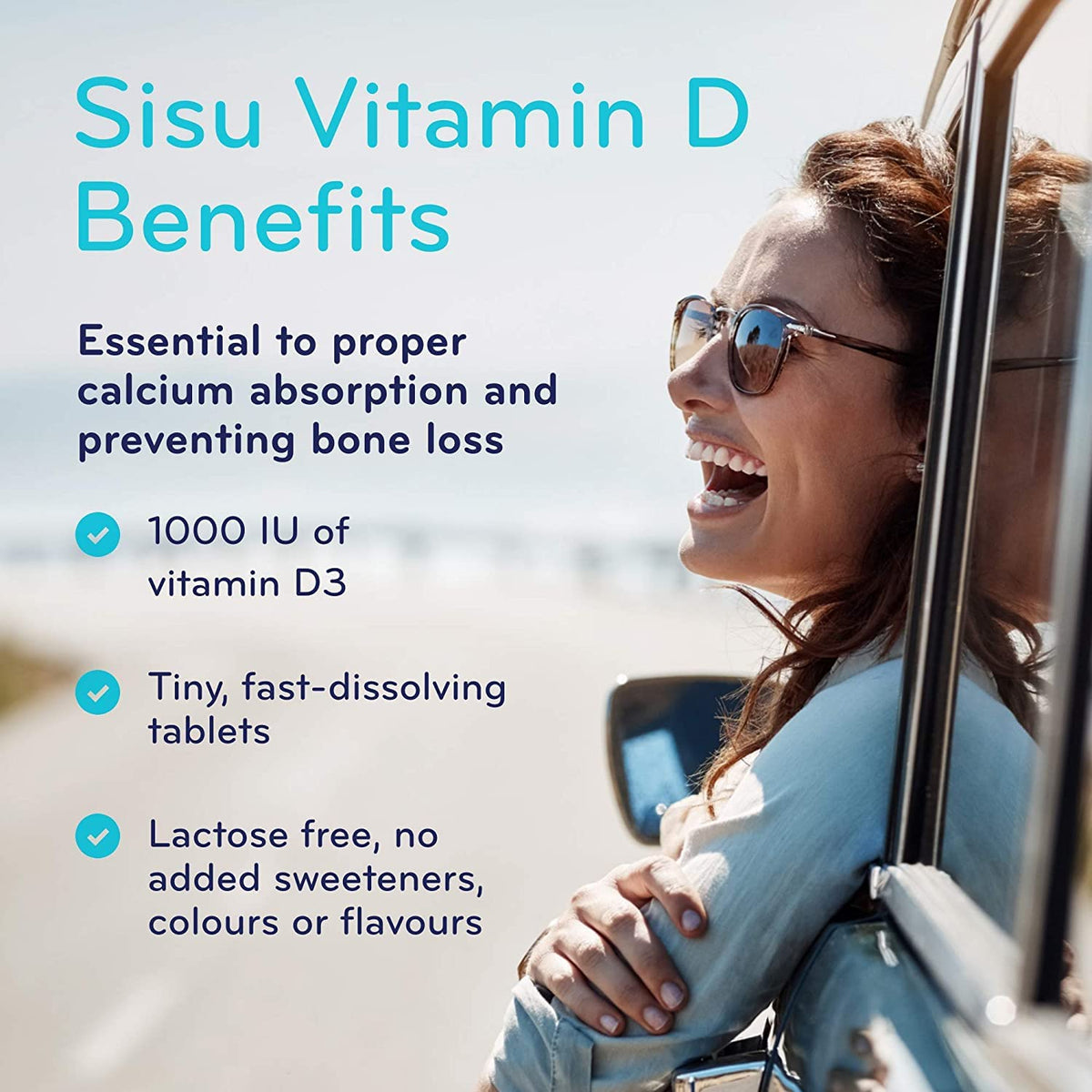 SISU Vitamin D 1000 IU, Unflavoured | Essential to Proper Calcium Absorption and Preventing Bone Loss | 400 Tiny, Quick-Dissolving Tablets | Gluten Free, Dairy Free, Non-GMO ๐ All In One Marketplace Canada