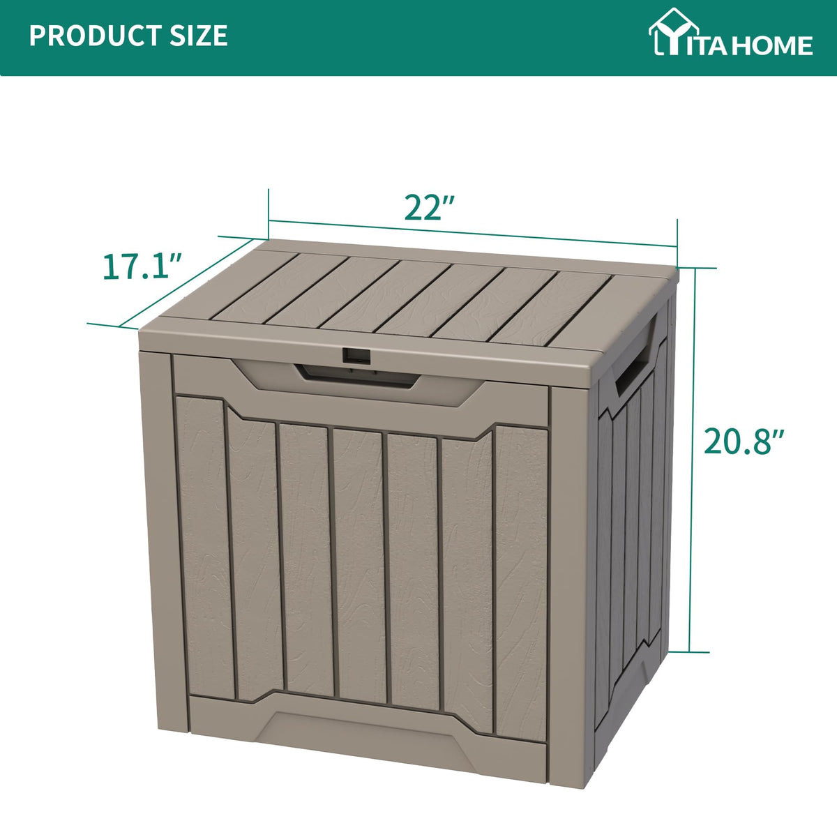 YITAHOME 31 Gallon Outdoor Storage Deck Box, Waterproof Resin Package Delivery and Storage Box with Lockable Lid for Patio Furniture Cushions, Pool Accessories, Garden Tools, Taupe ๐ All In One Marketplace Canada