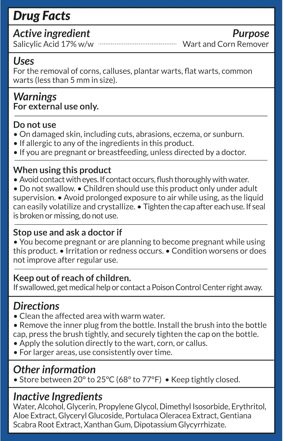 Fast-Acting Wart Corn Remover: Salicylic Acid Treatment for Feet Toe - Maximum Strength Liquid for Plantar Wart Corn Removal Men and Women ๐ All In One Marketplace Canada
