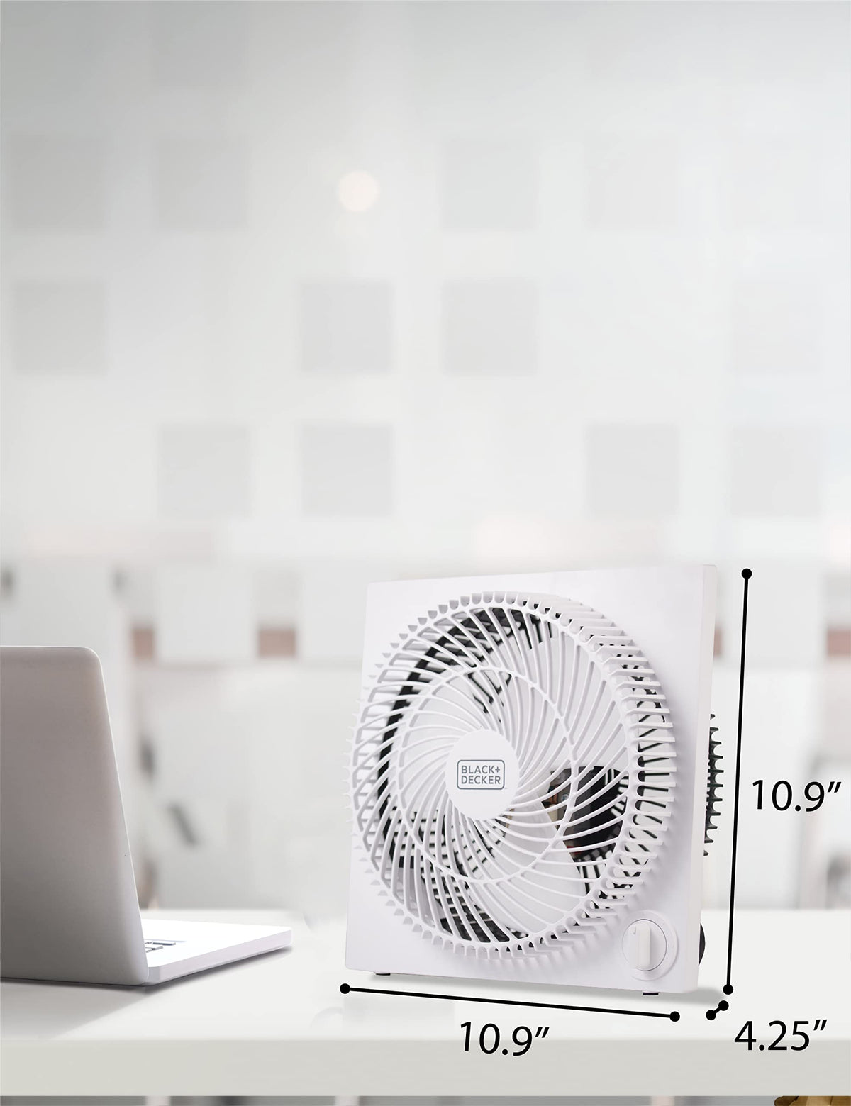 Black & Decker 9 in. Frameless Tabletop Box Fan, White ๐ All In One Marketplace Canada